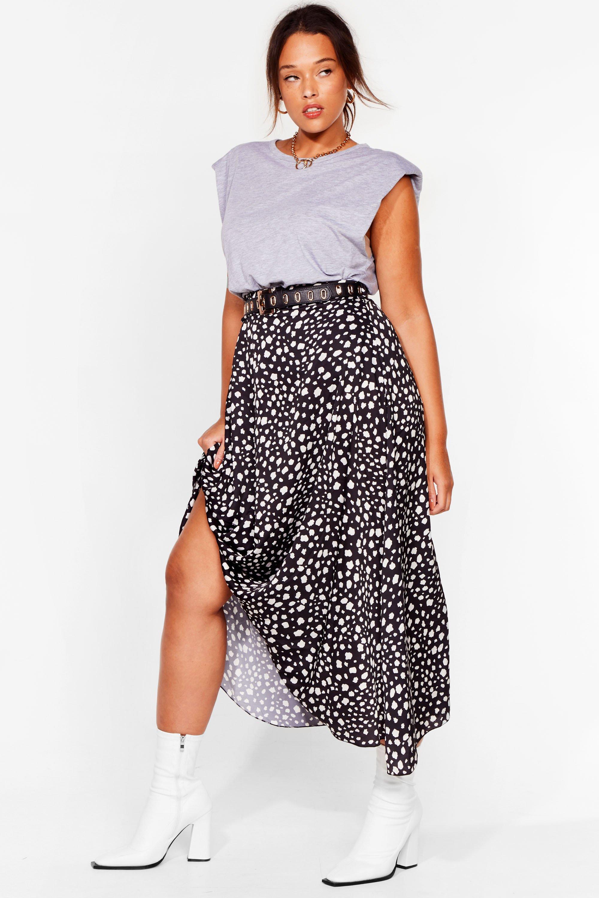 black and white dalmatian skirt