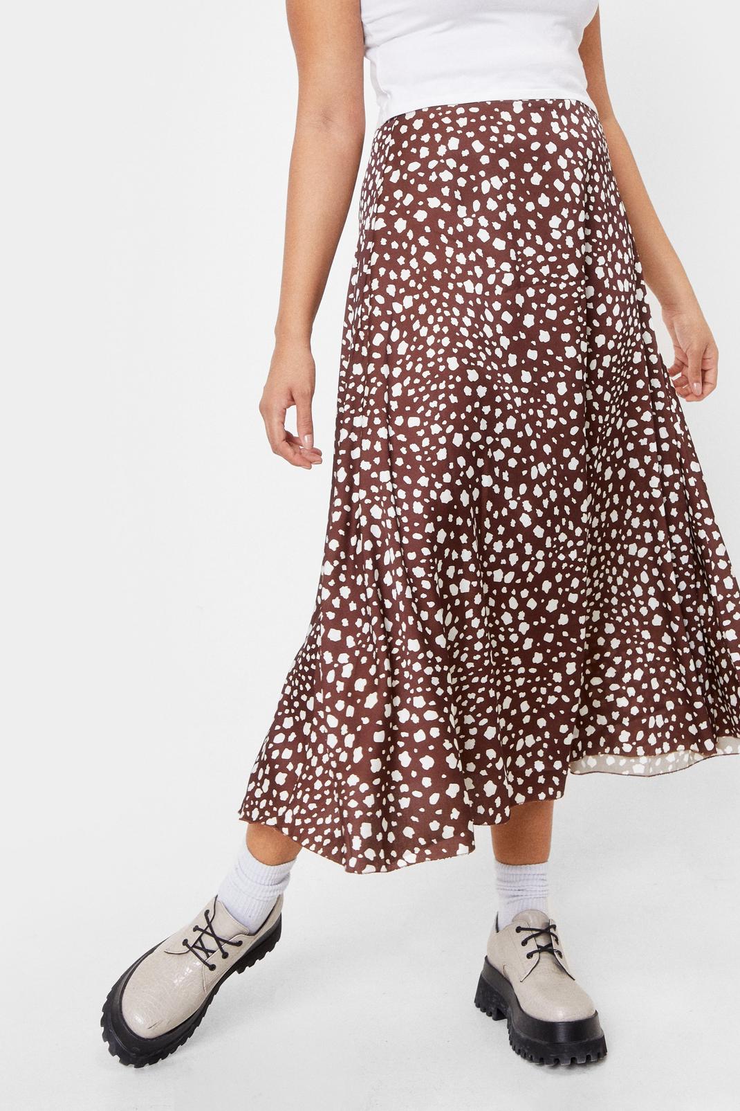 186 Plus Size Dalmatian Print Midi Skirt image number 2