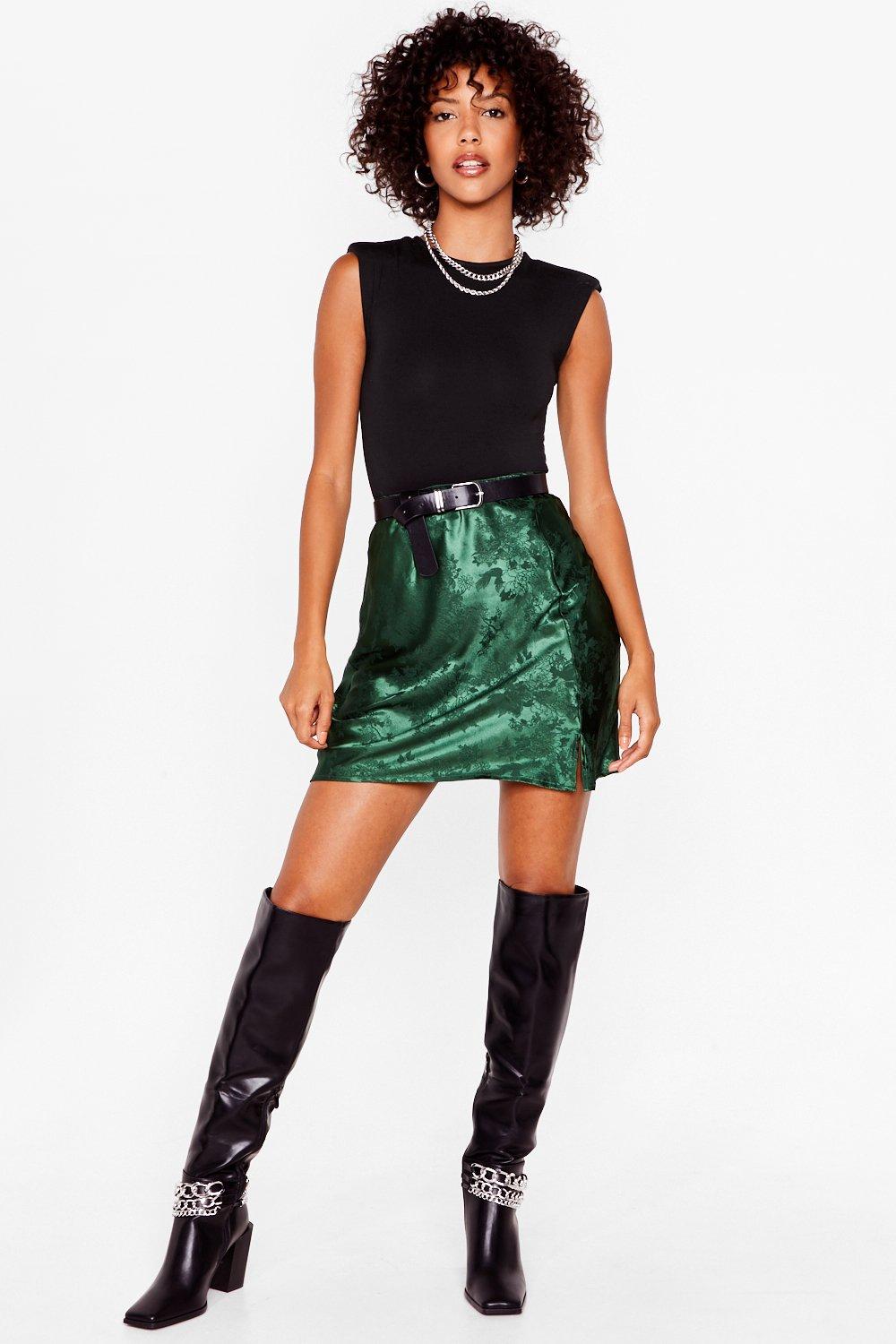 Satin jacquard outlet mini skirt