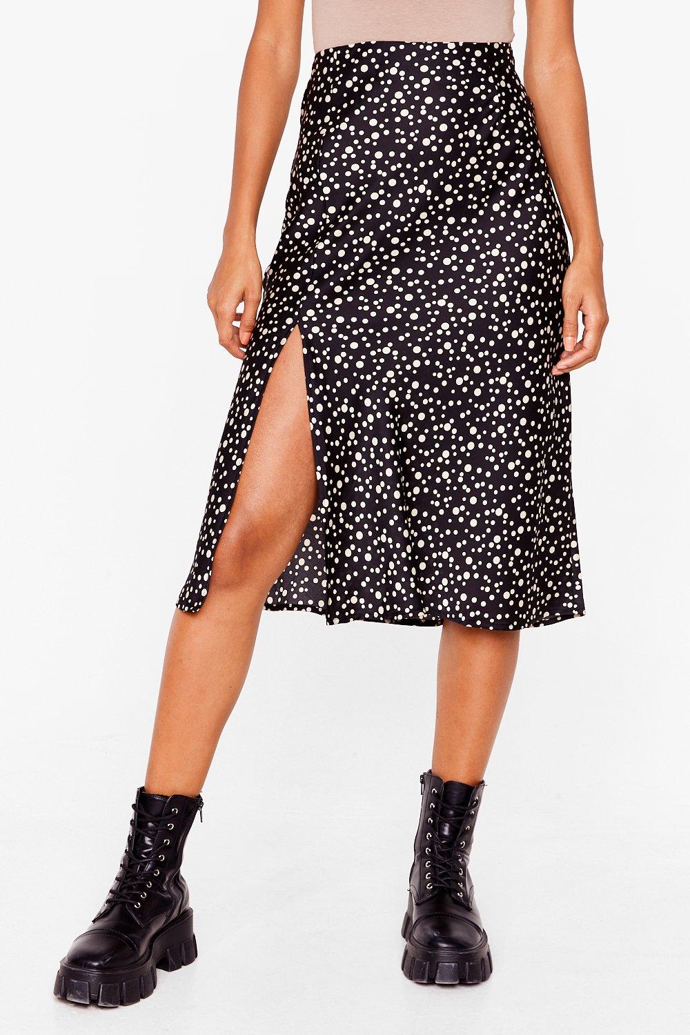 spotty midi skirt