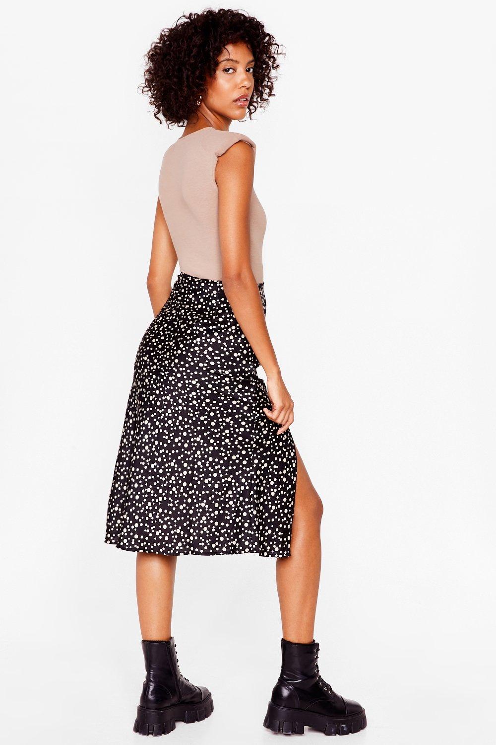 Polka dot skirt satin sale