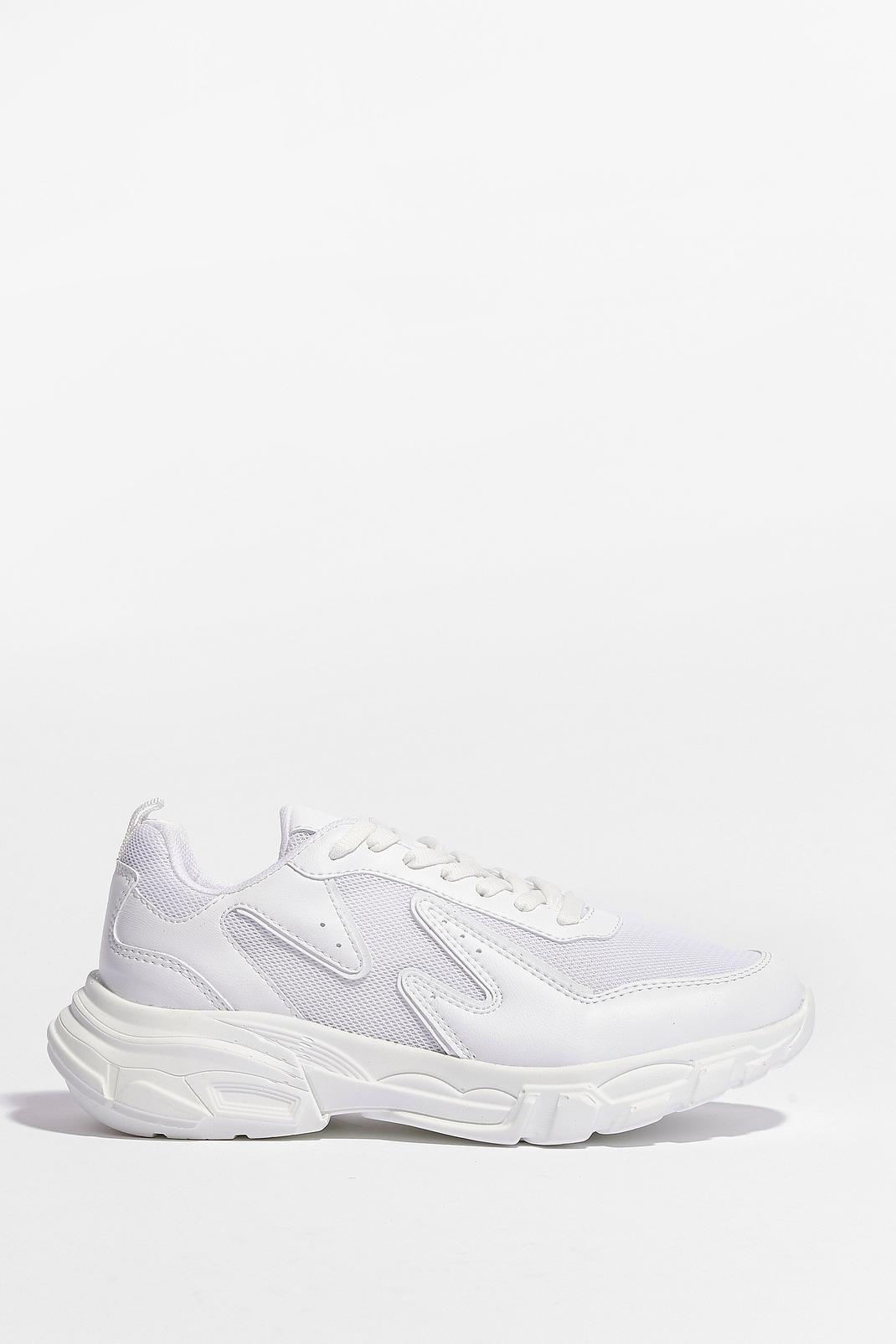 White Monochrome Chunky Sneakers image number 1
