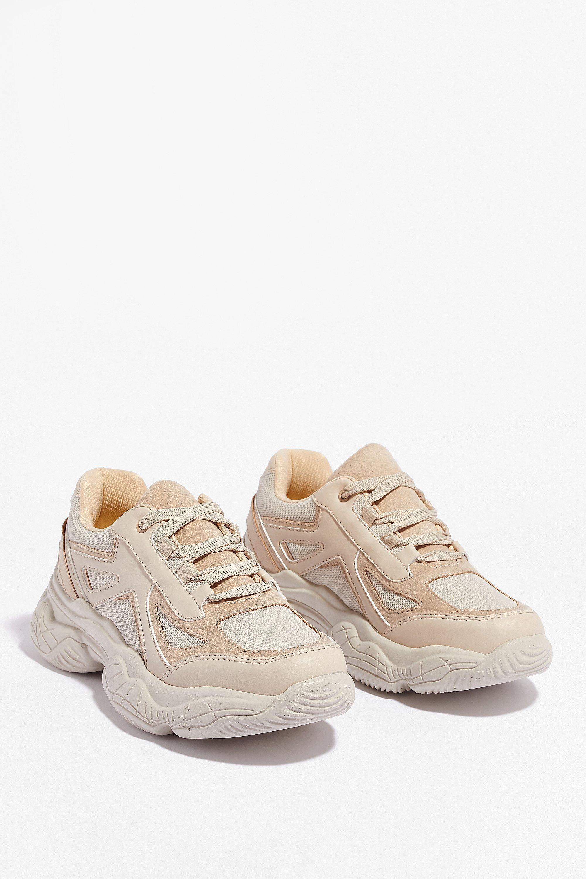 Run for It Faux Leather Chunky Sneakers Nasty Gal
