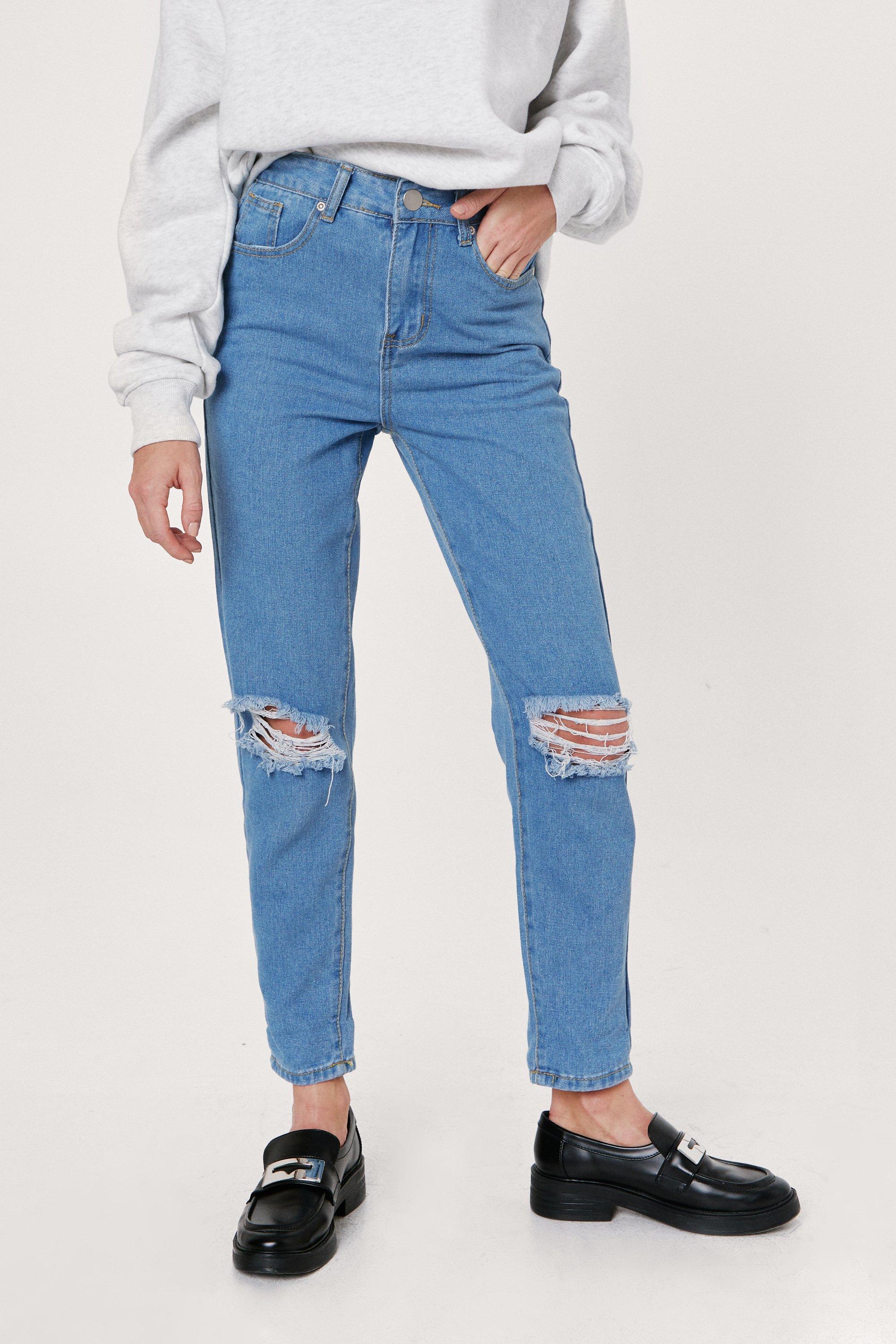 nasty gal ripped mom jeans