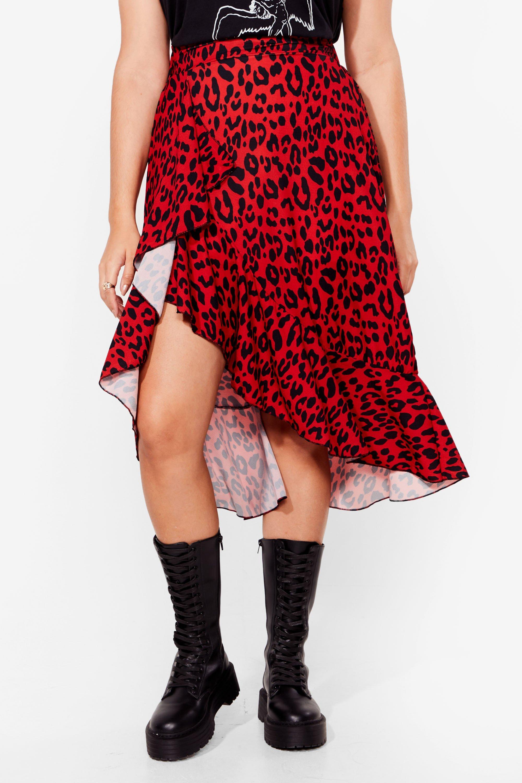 Nasty gal outlet leopard wrap skirt