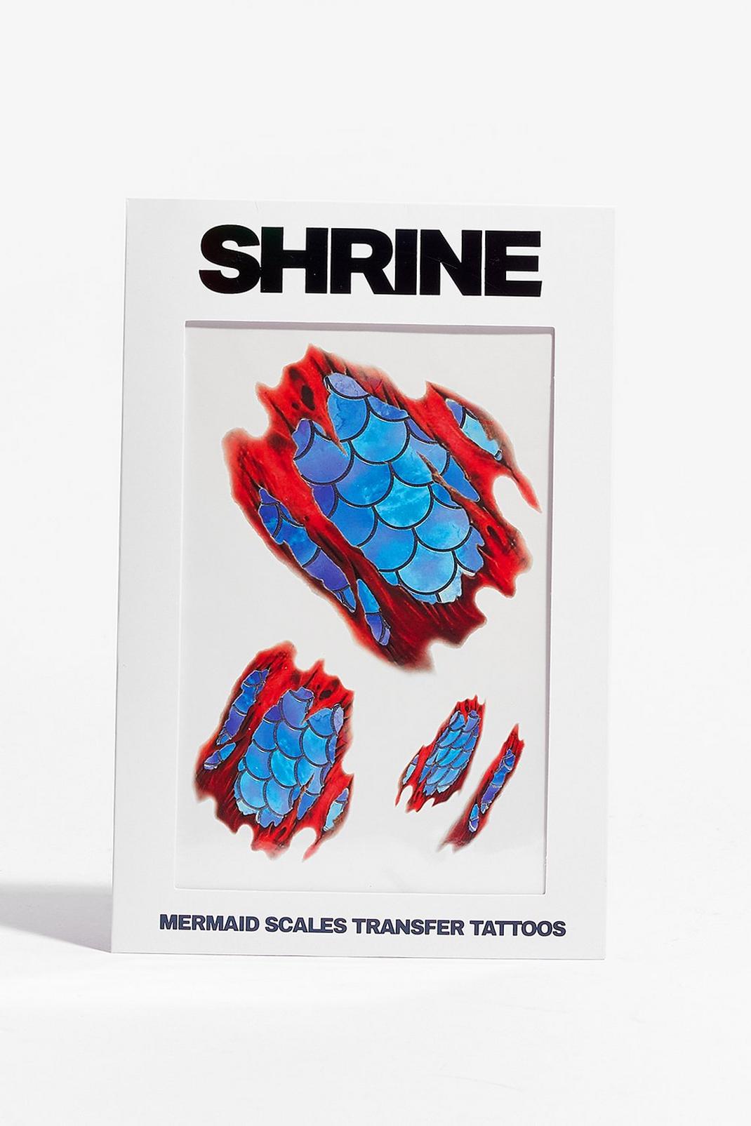 Blue SHRINE Mermaid Scales Temporary Tattoo Set image number 1