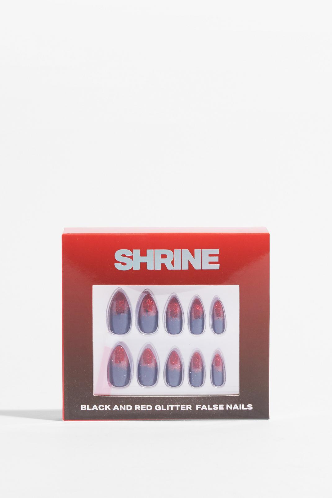 Red SHRINE Ombre Glitter False Nails Set image number 1