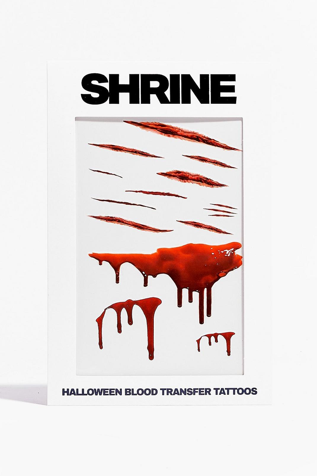 Red SHRINE Blood Temporary Tattoo Set image number 1