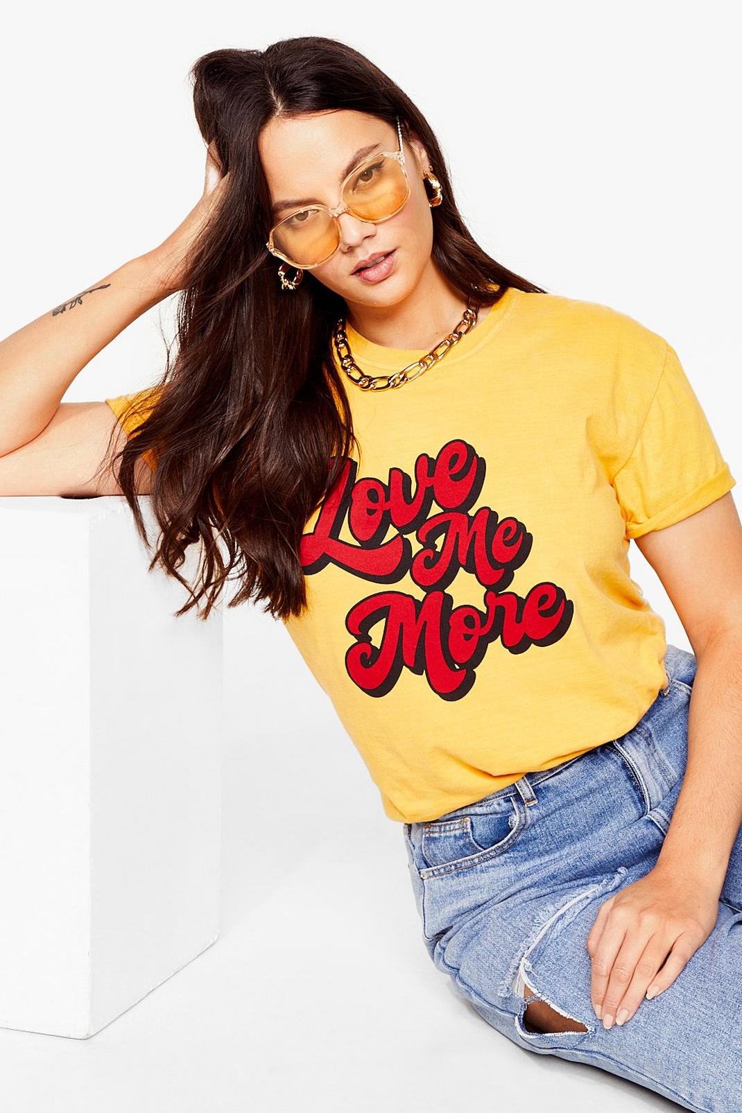 Grande Taille - T-shirt ample à impressions Love Me More image number 1