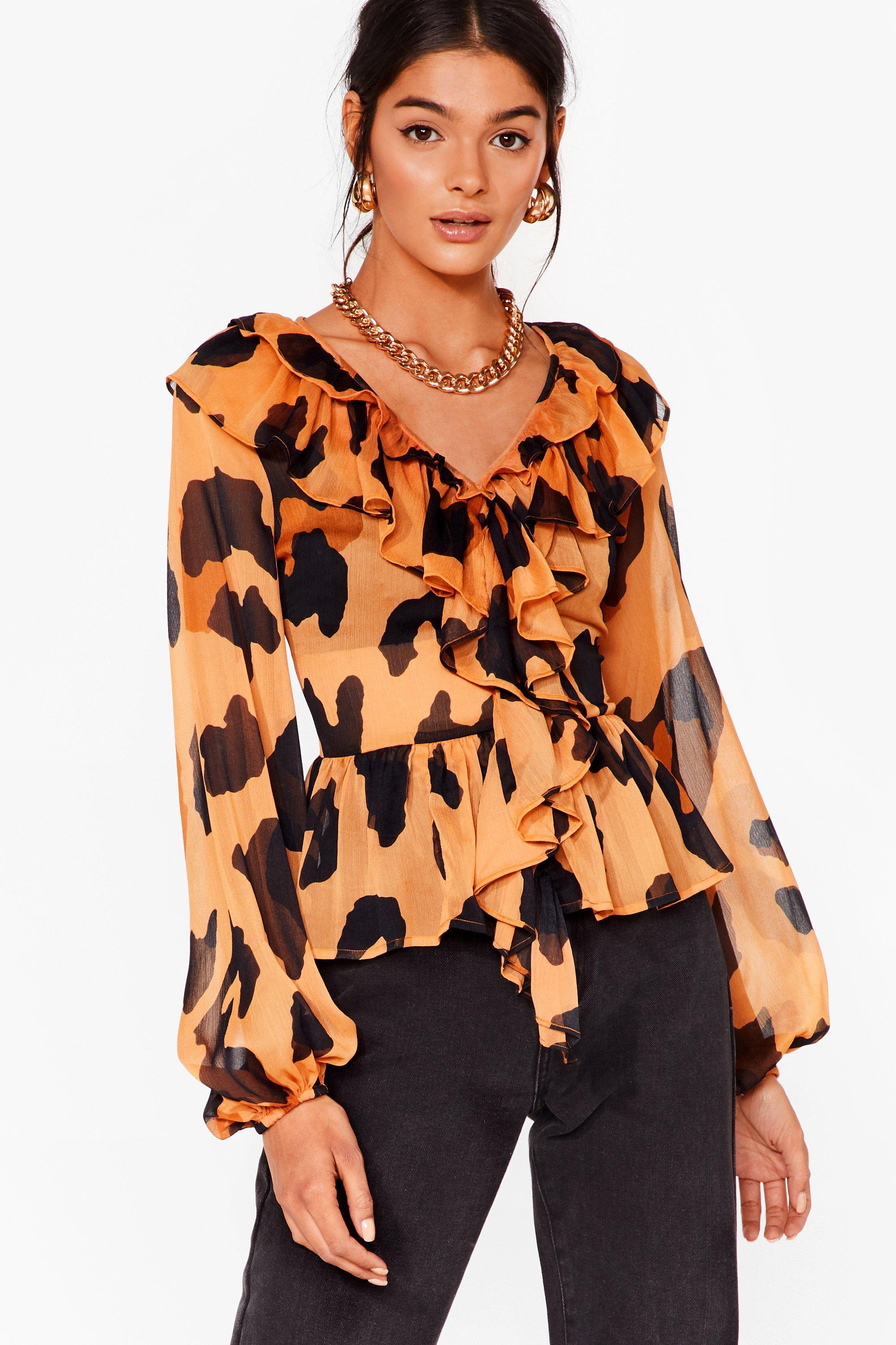 chiffon ruffle top