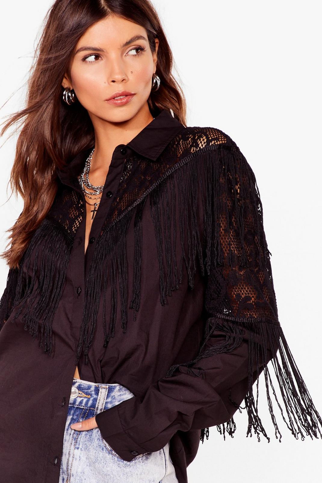 Ain't Our First Rodeo Lace Tassle Shirt image number 1