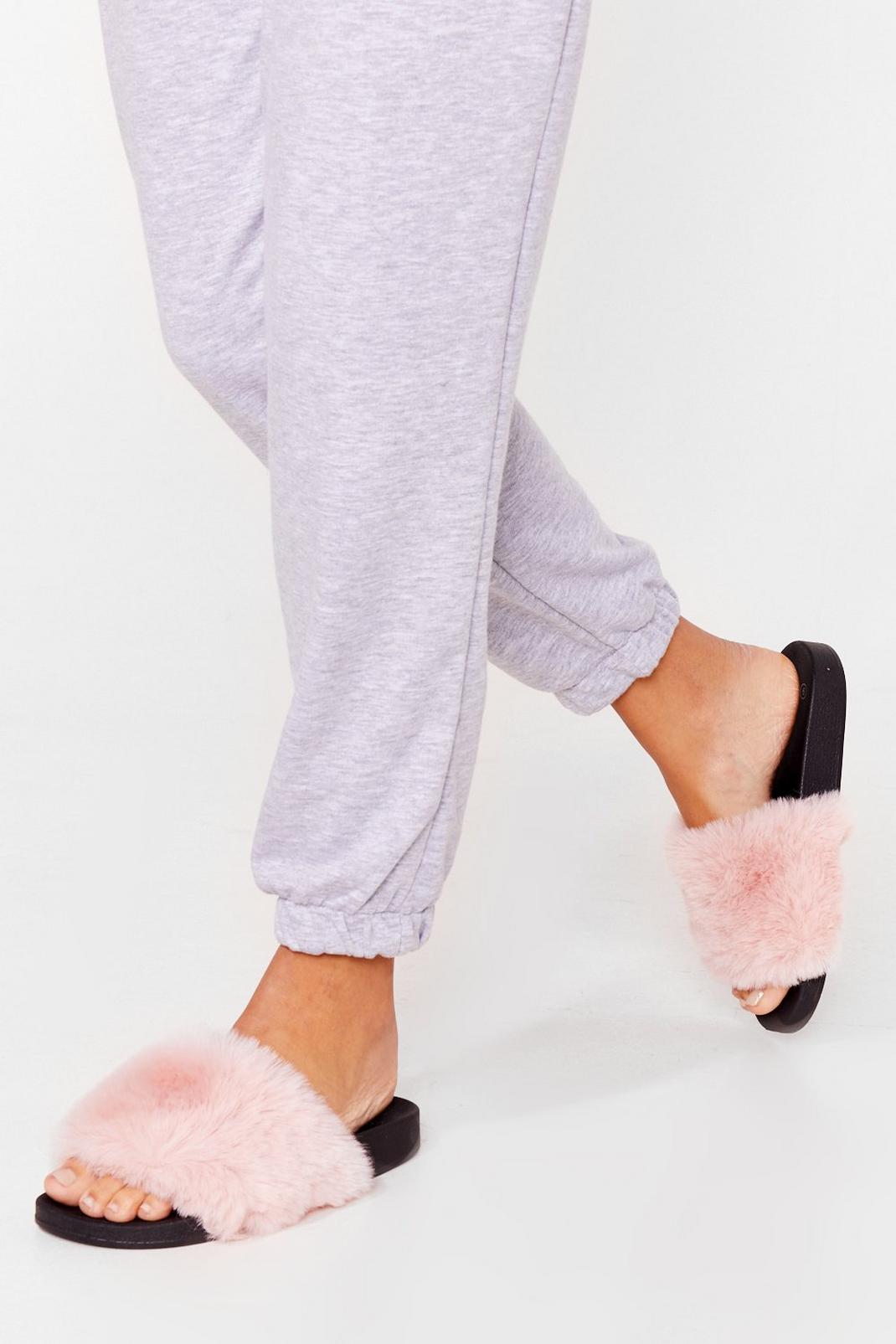 Teddy When You Are Faux Fur Sliders