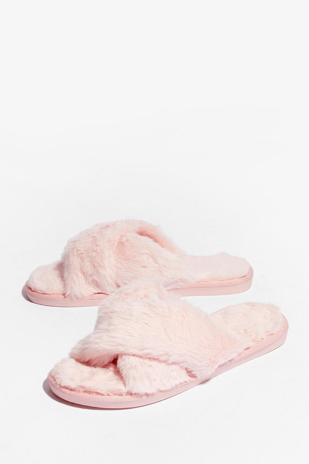Blush Not Ready Faux Fur Today Slippers image number 1