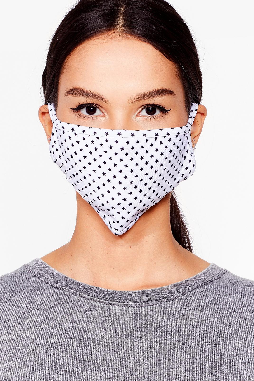 White Star Print Fashion Face Mask image number 1