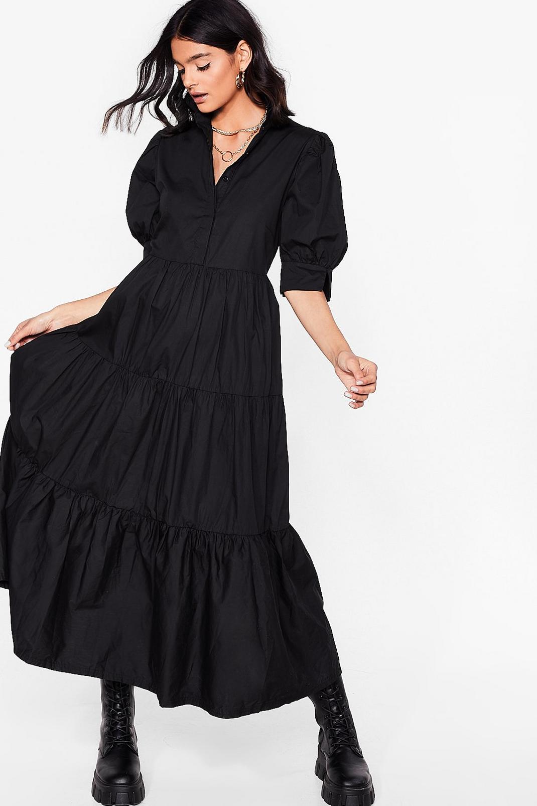 Flowy Button Down Maxi Smock Dress image number 1