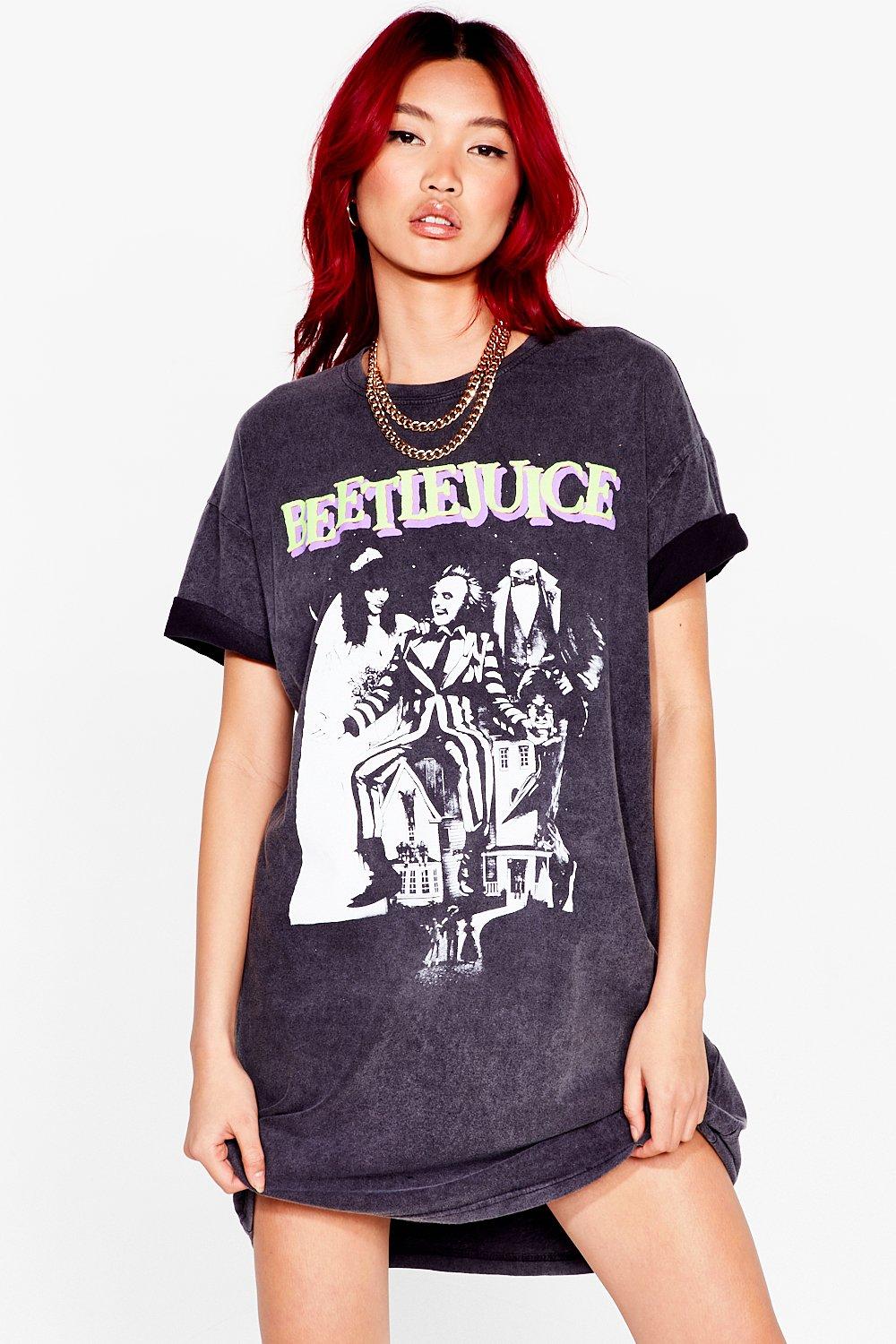 Beetlejuice Acid Wash Graphic Tee Dress Nasty Gal