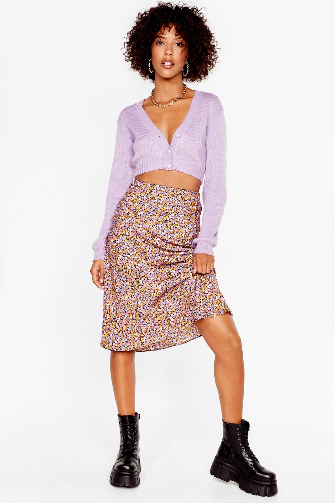 Keep on Growing Floral Midi Skirt image number 1