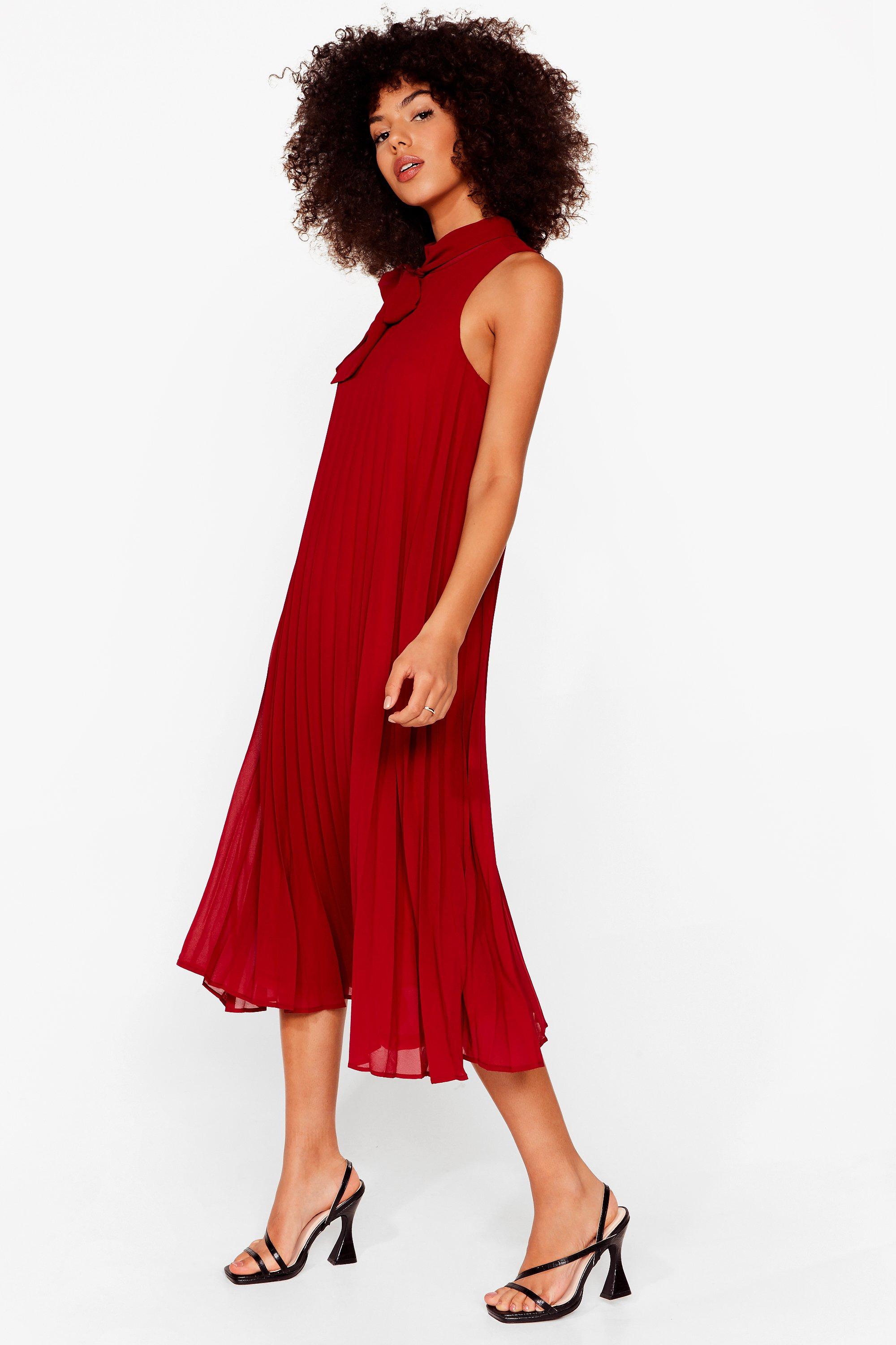 Chiffon pleated shop swing dress