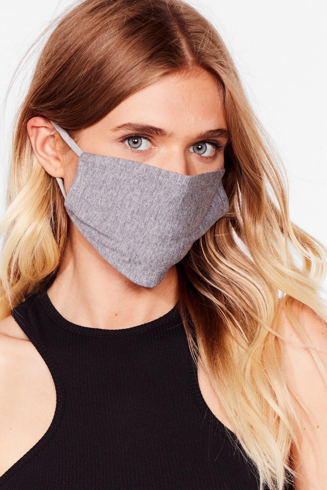 Grey marl All Mouth Fashion Face Mask image number 1