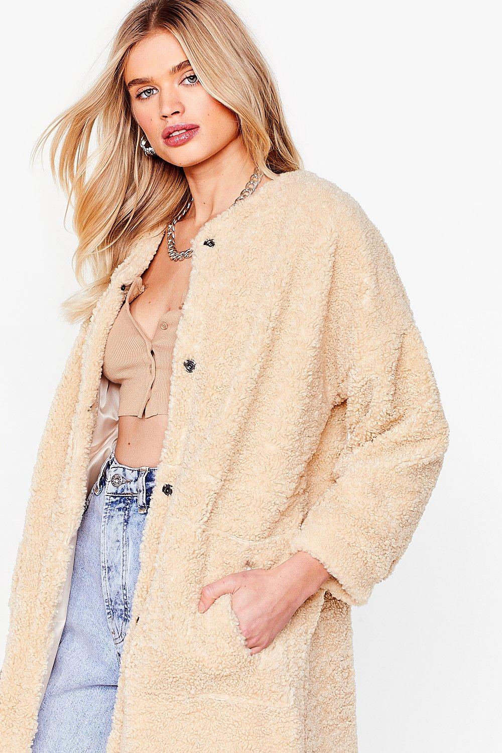 Nasty gal store teddy coat