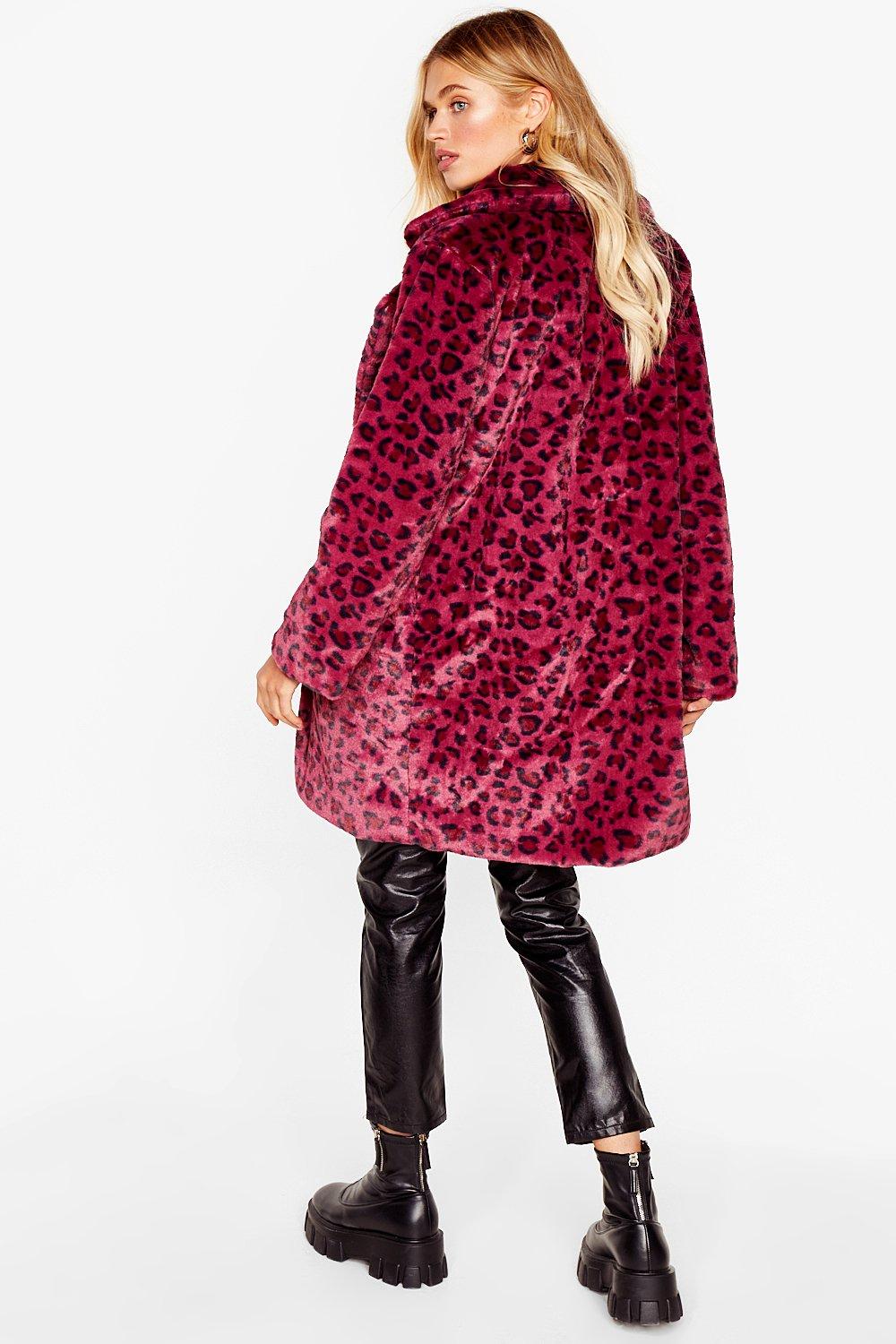 Nasty gal leopard coat clearance