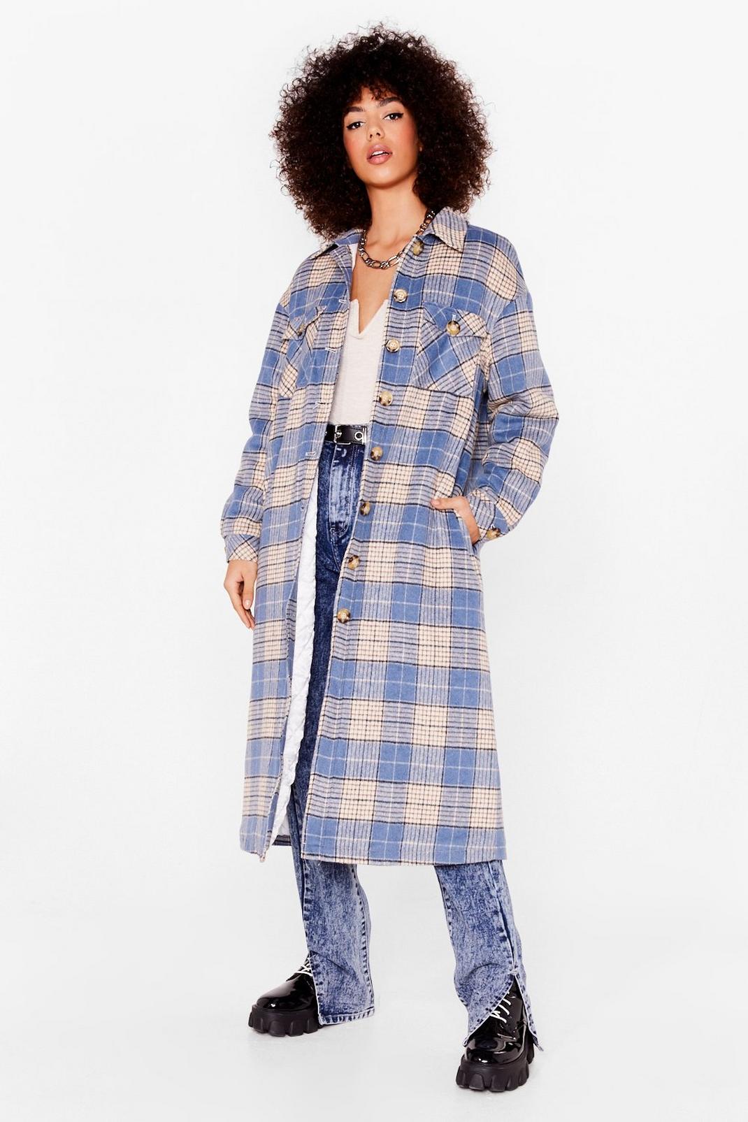 What the Check Longline Shirt Jacket image number 1