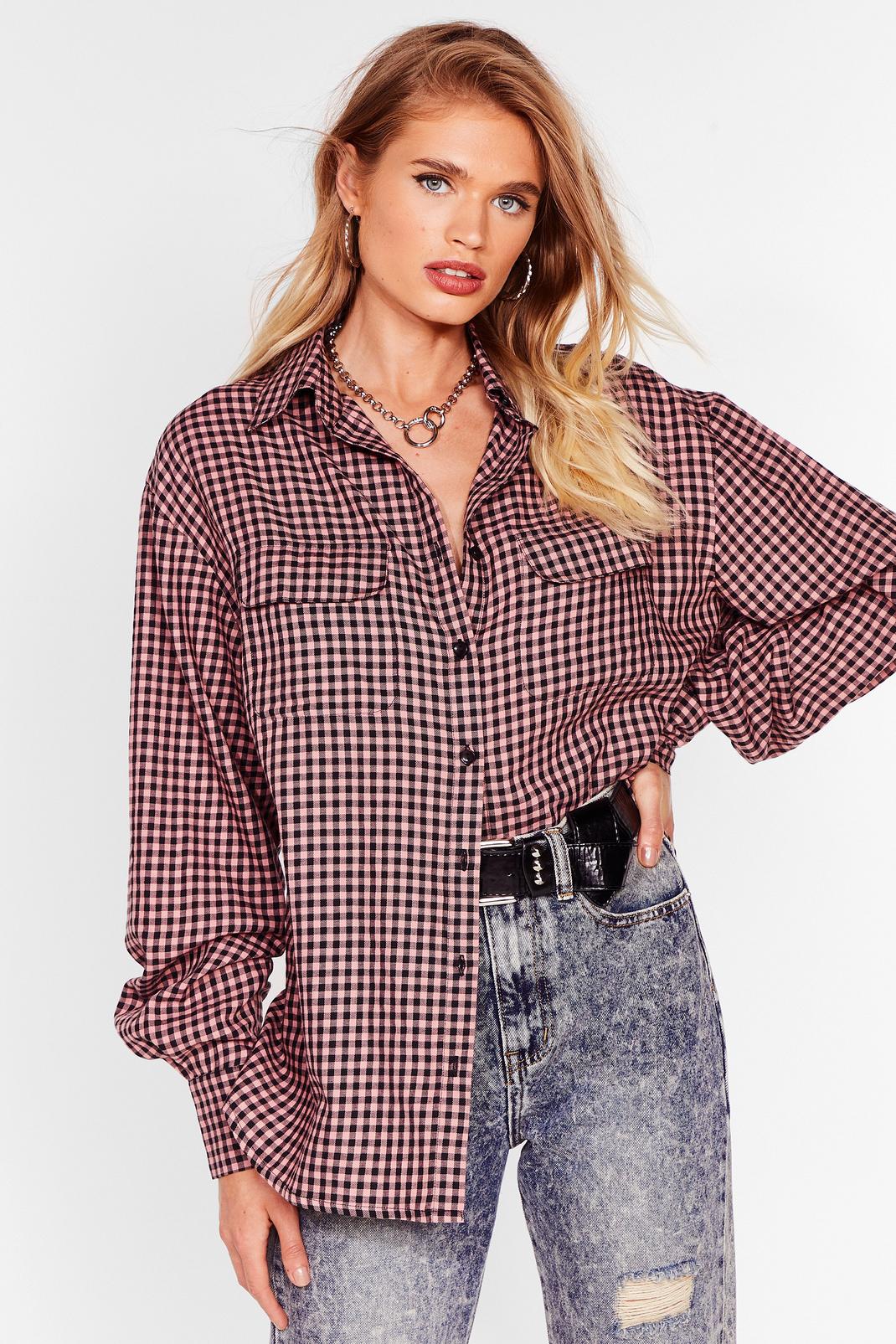 Gingham What They Want Oversized Shirt image number 1