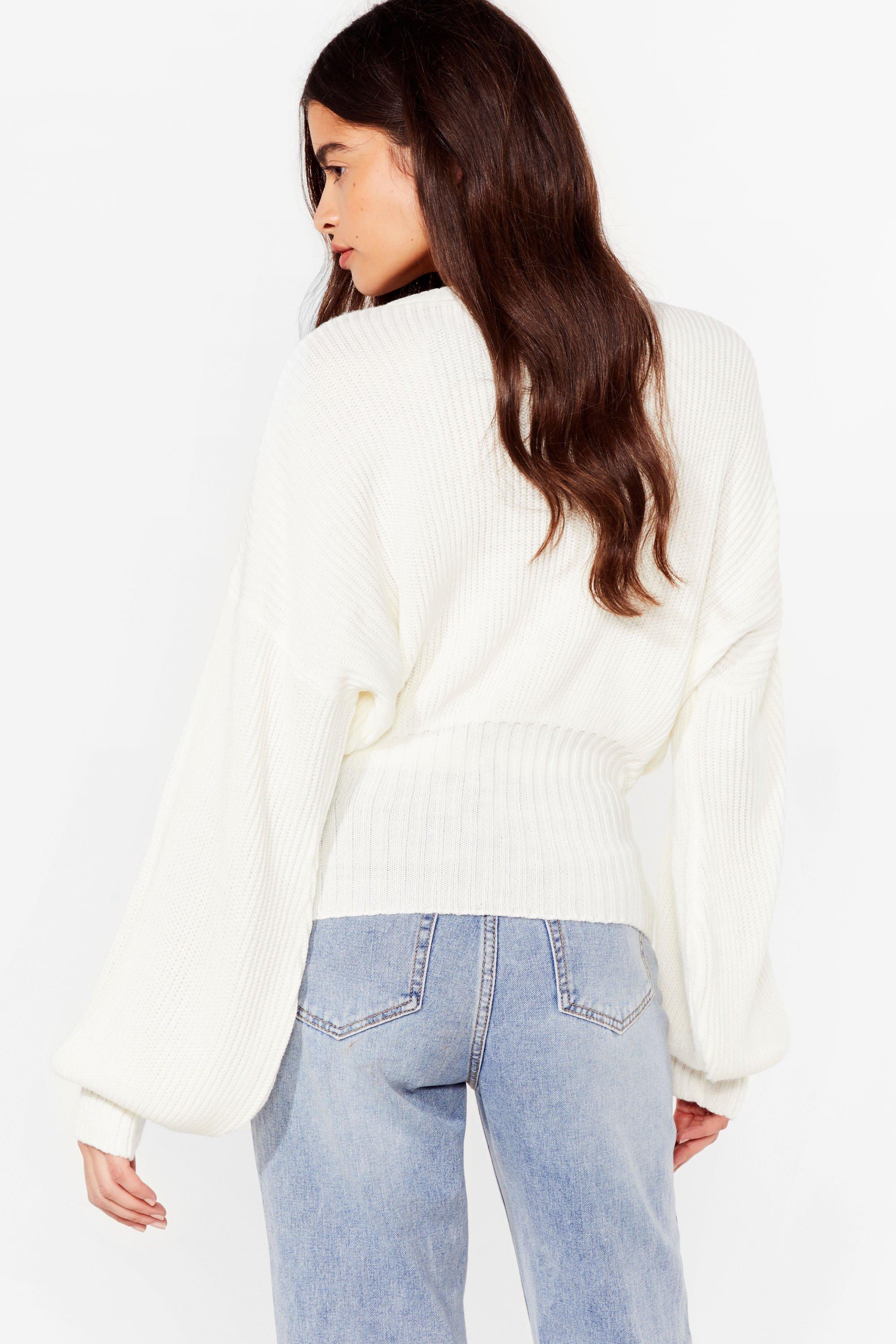 Cream balloon outlet sleeve jumper