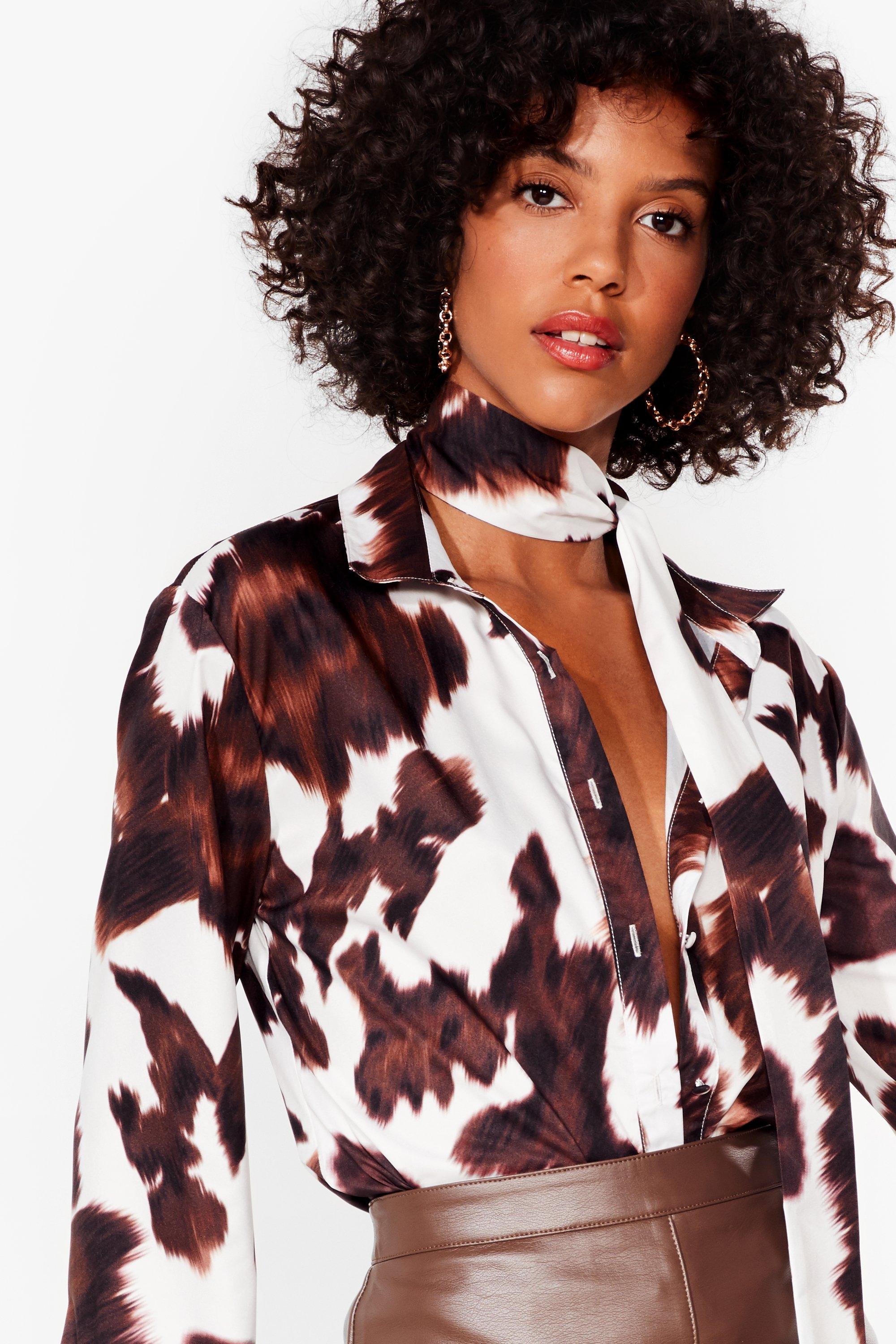brown cow print clothes