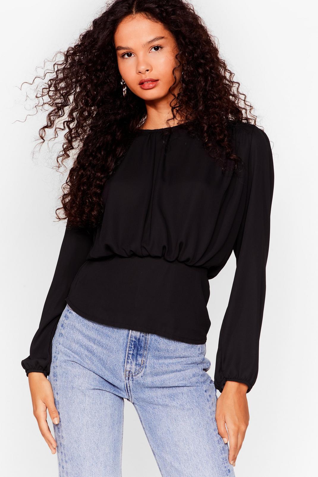 Long Sleeve Crew Neck Blouse image number 1