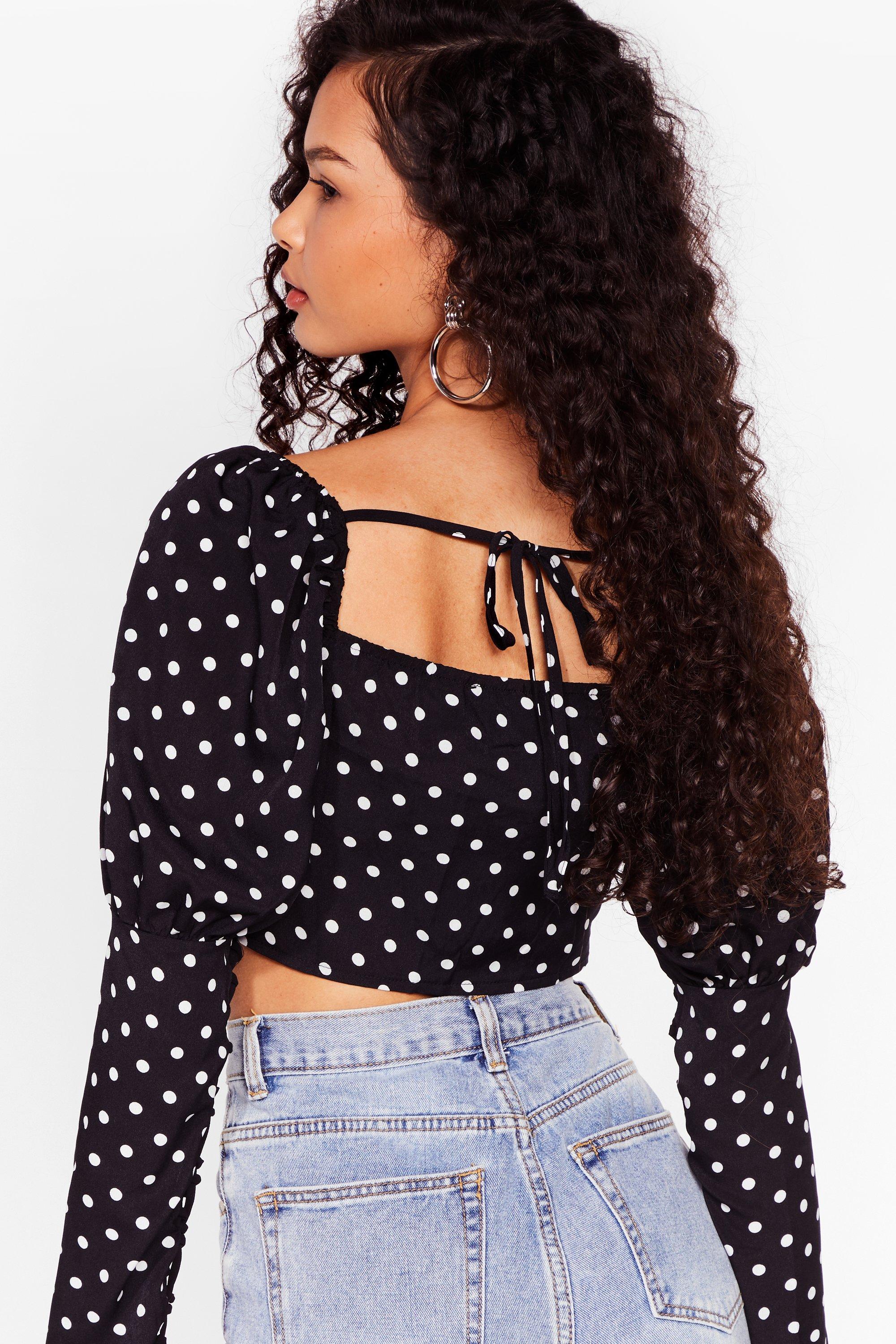 Lace polka dot store top