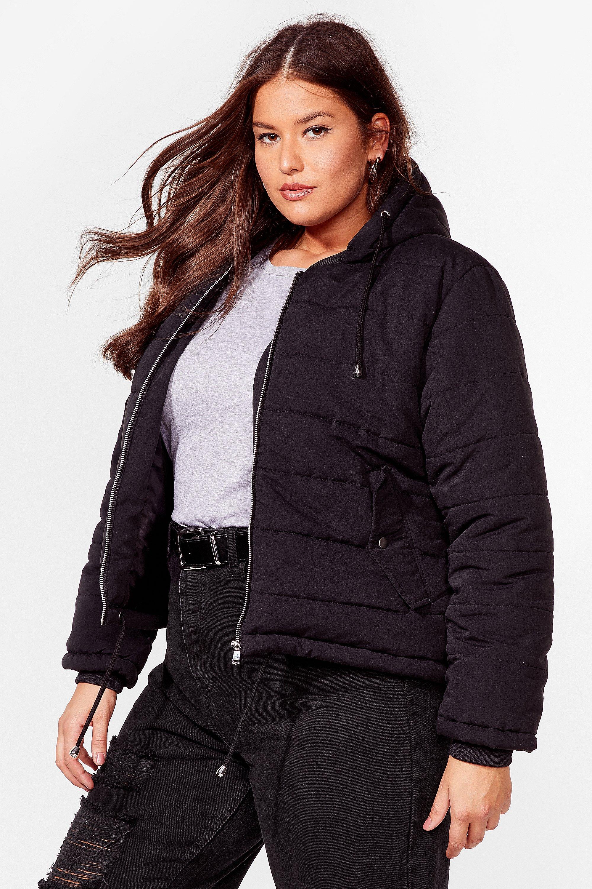 Plus Size Cropped Puffer Jacket