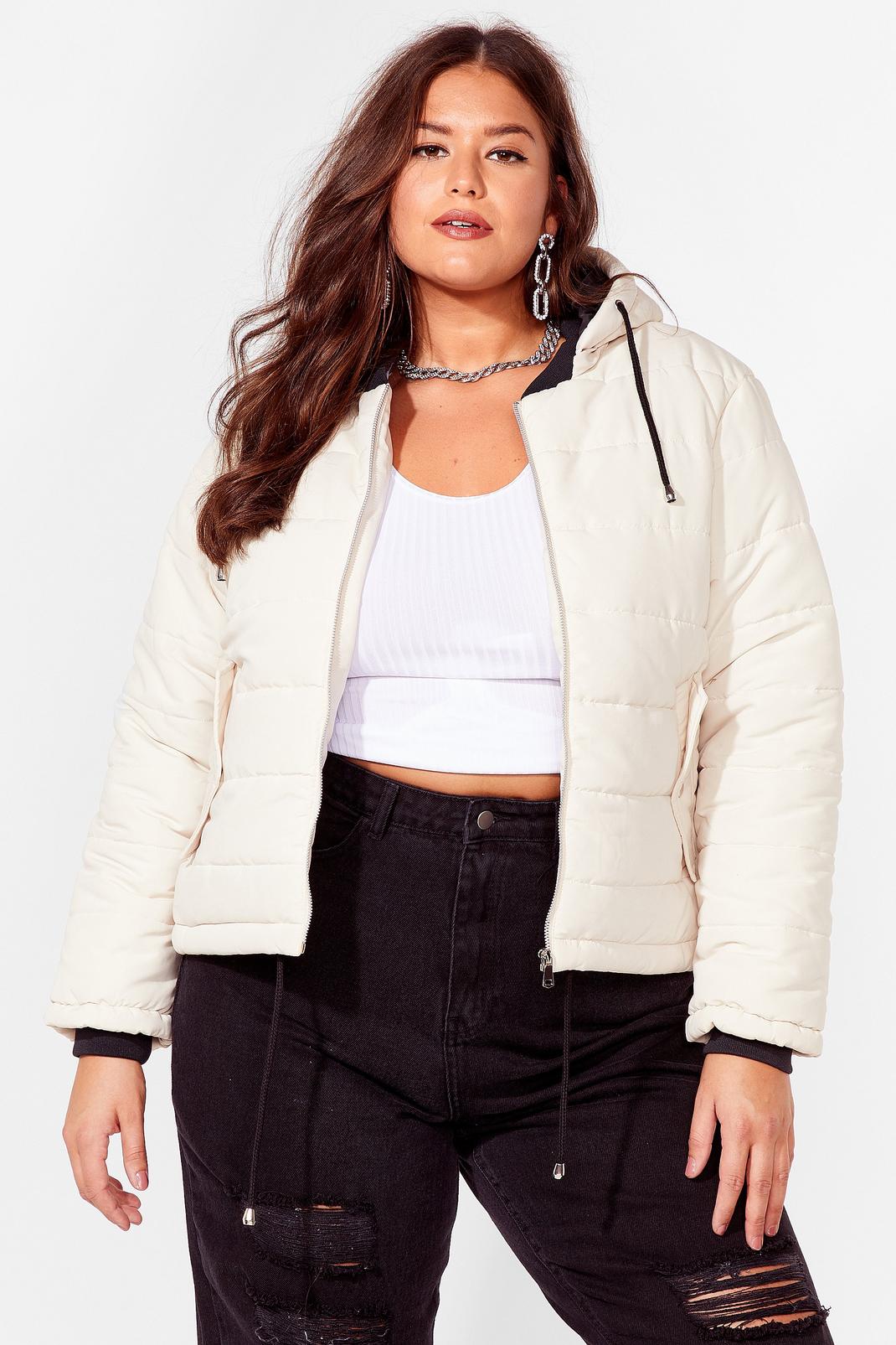 Nude Plus Size Cropped Puffer Jacket image number 1