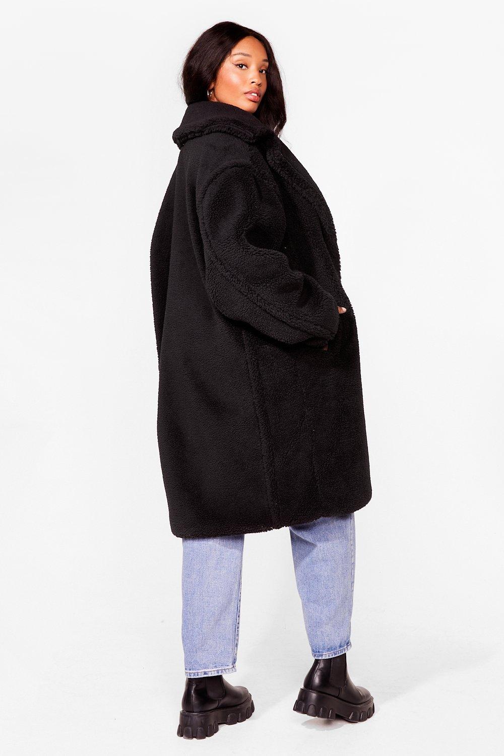 Grande taille Manteau teddy oversize effet peau de mouton C est moi la plus beeeeele Nasty Gal