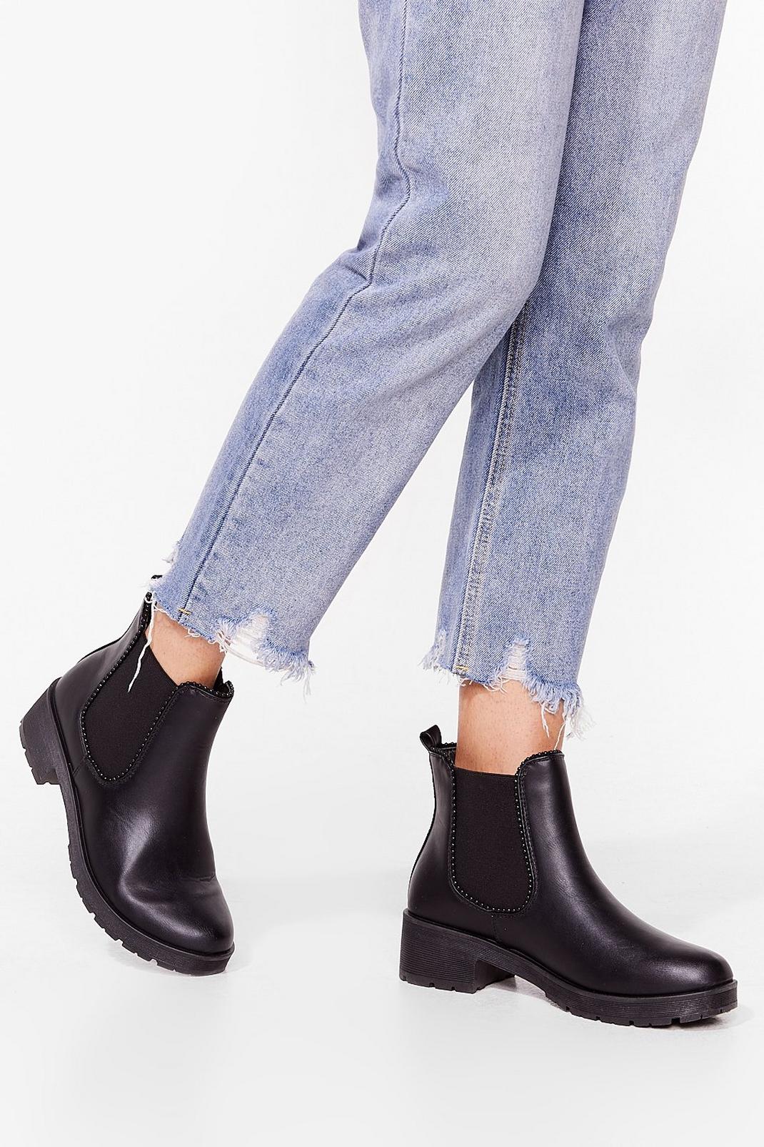 Wide Fit Faux Leather Chelsea Boots image number 1