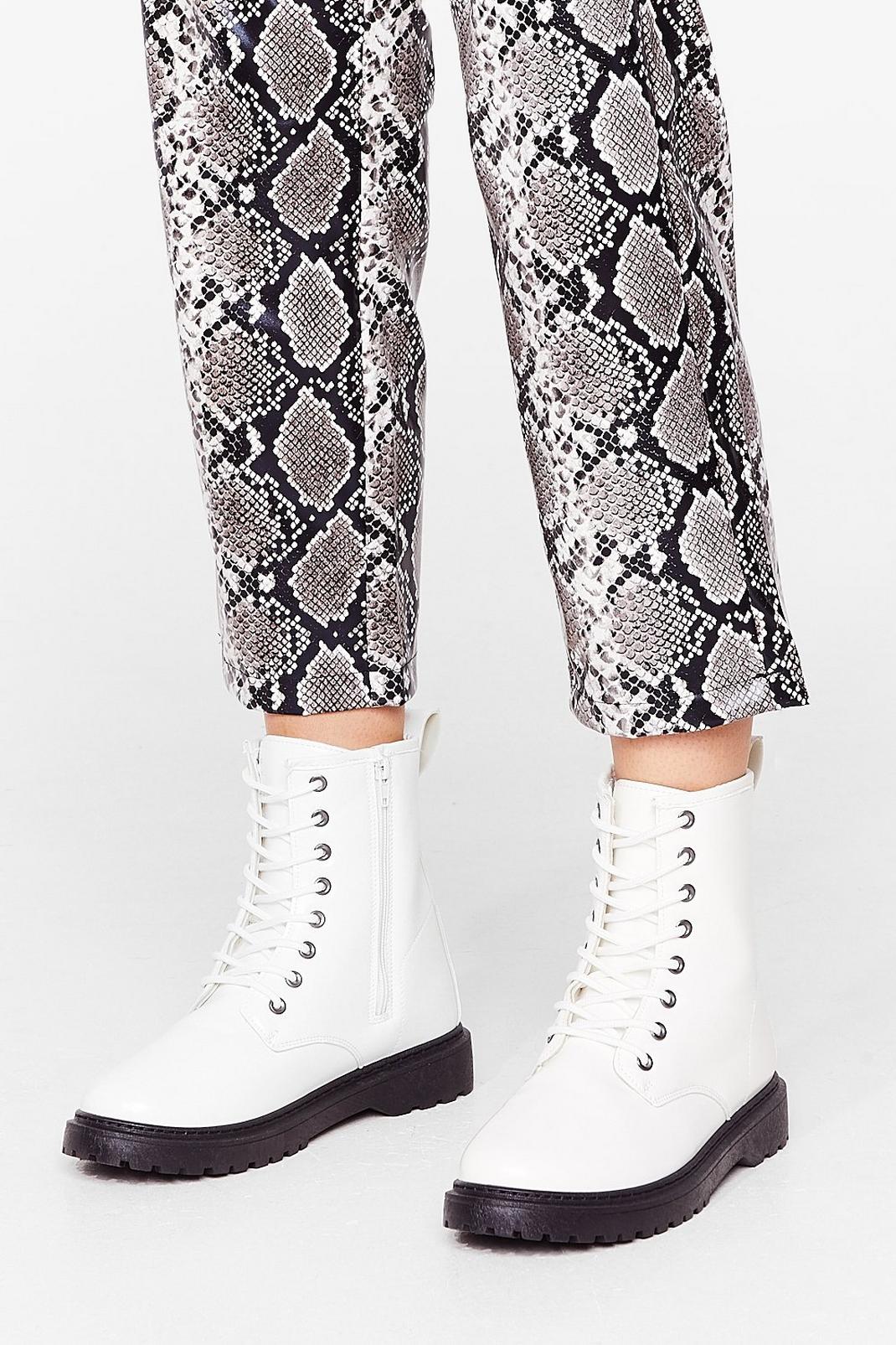Lace Make a Move Wide Fit Biker Boots image number 1