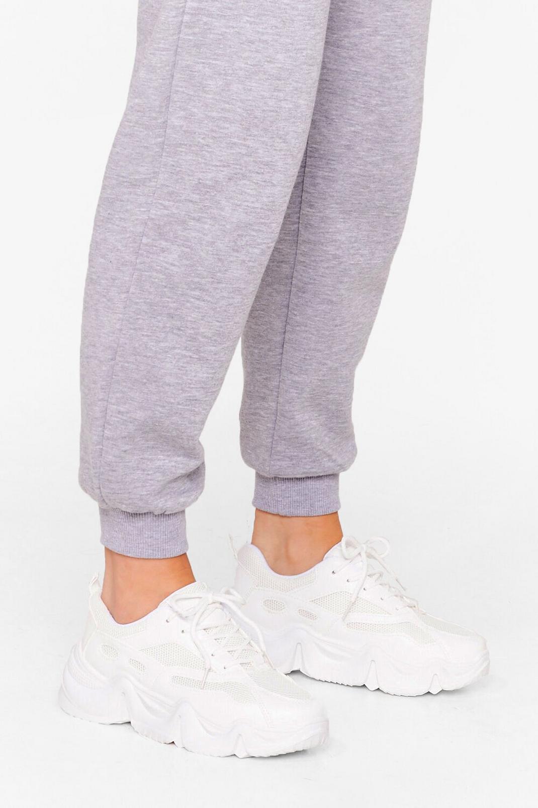 White Chunky Round Toe Lace Up Trainers image number 1