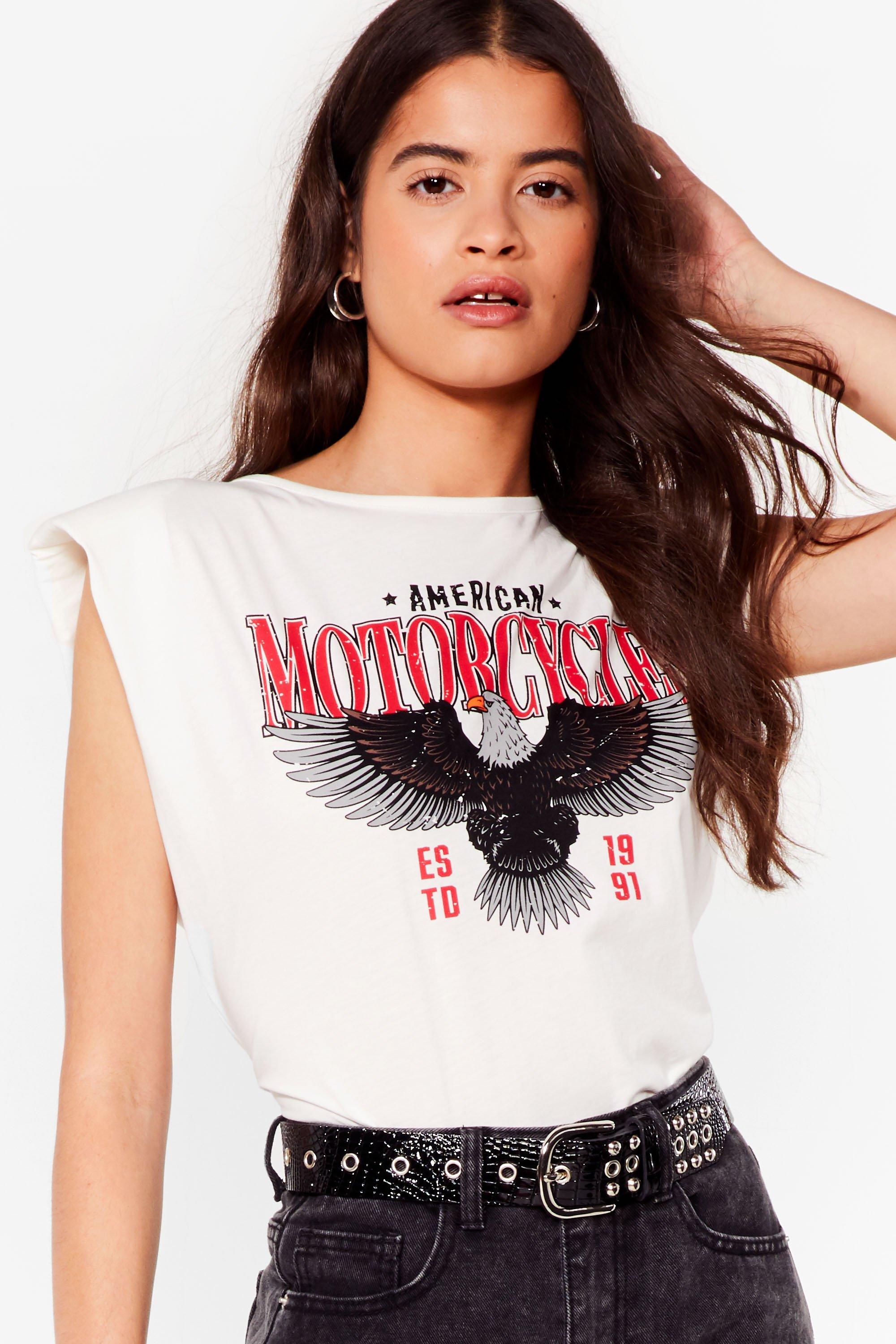 Shoulder pad t shirt nasty gal sale