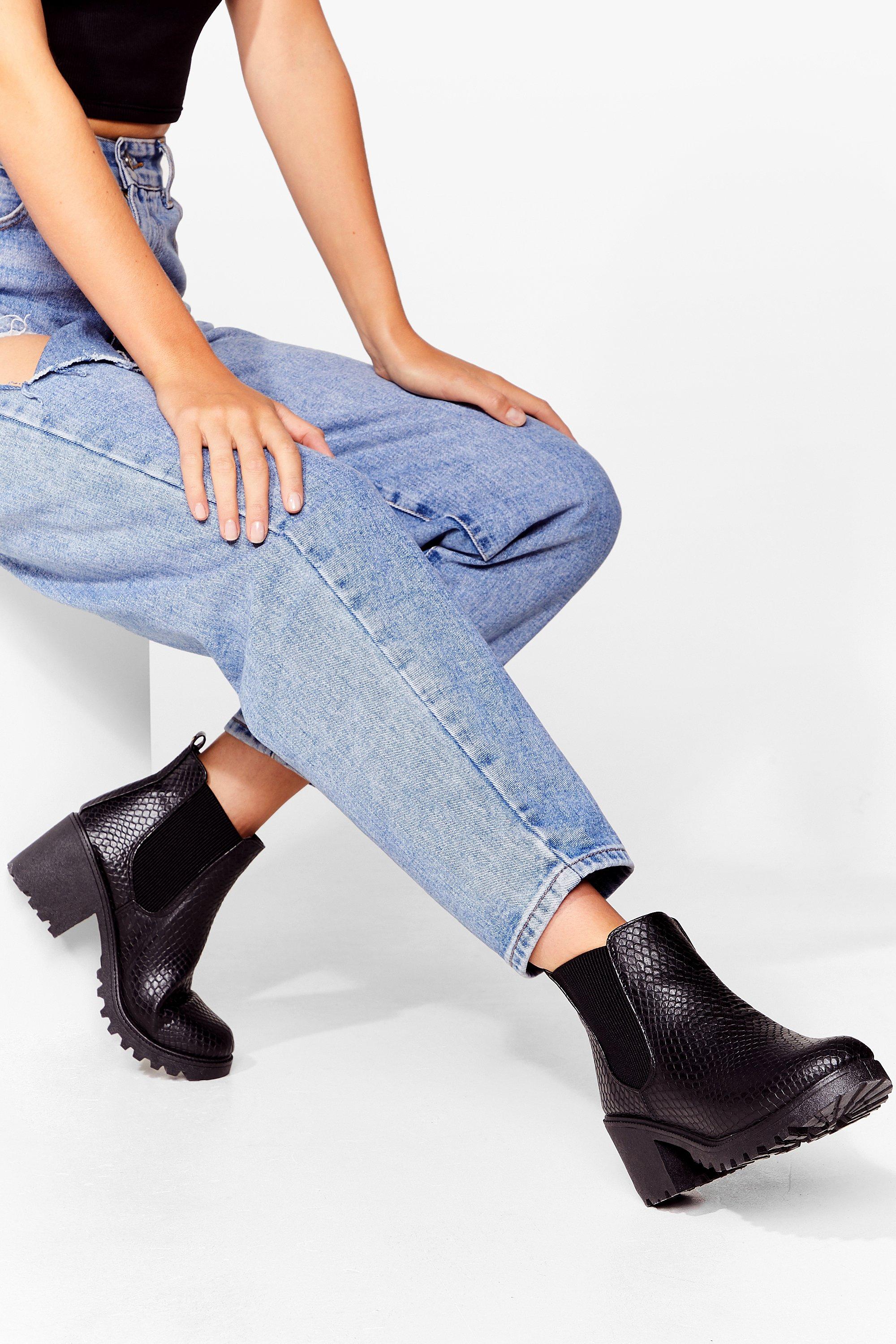 New look faux croc boots hot sale