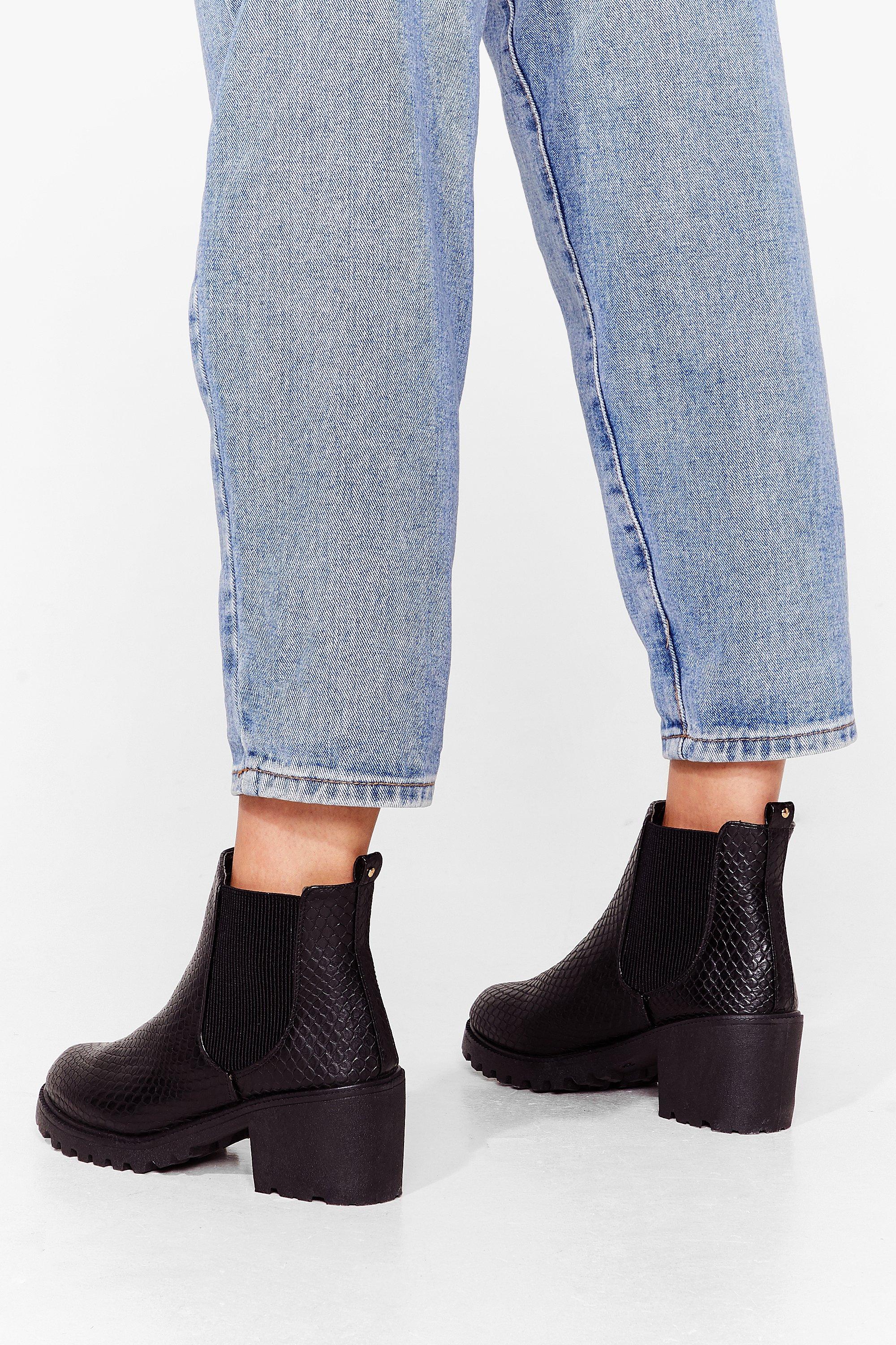 New look faux online croc boots