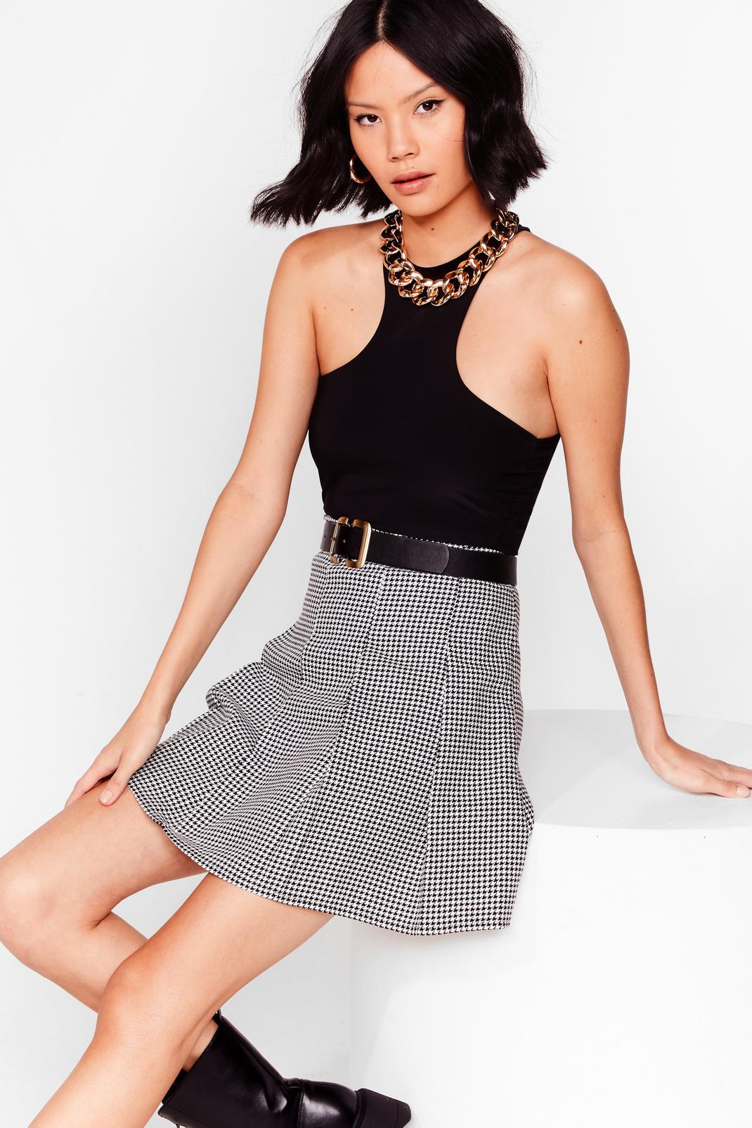 Black Ain't Nothin' But a Houndstooth Mini Skirt image number 1