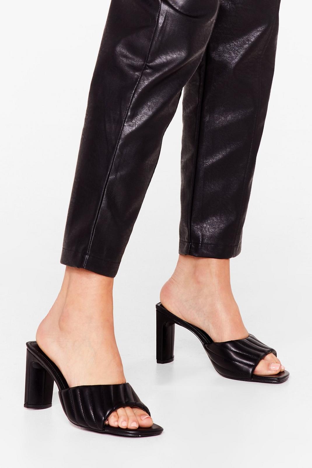 Faux Leather Block Heel Mules image number 1