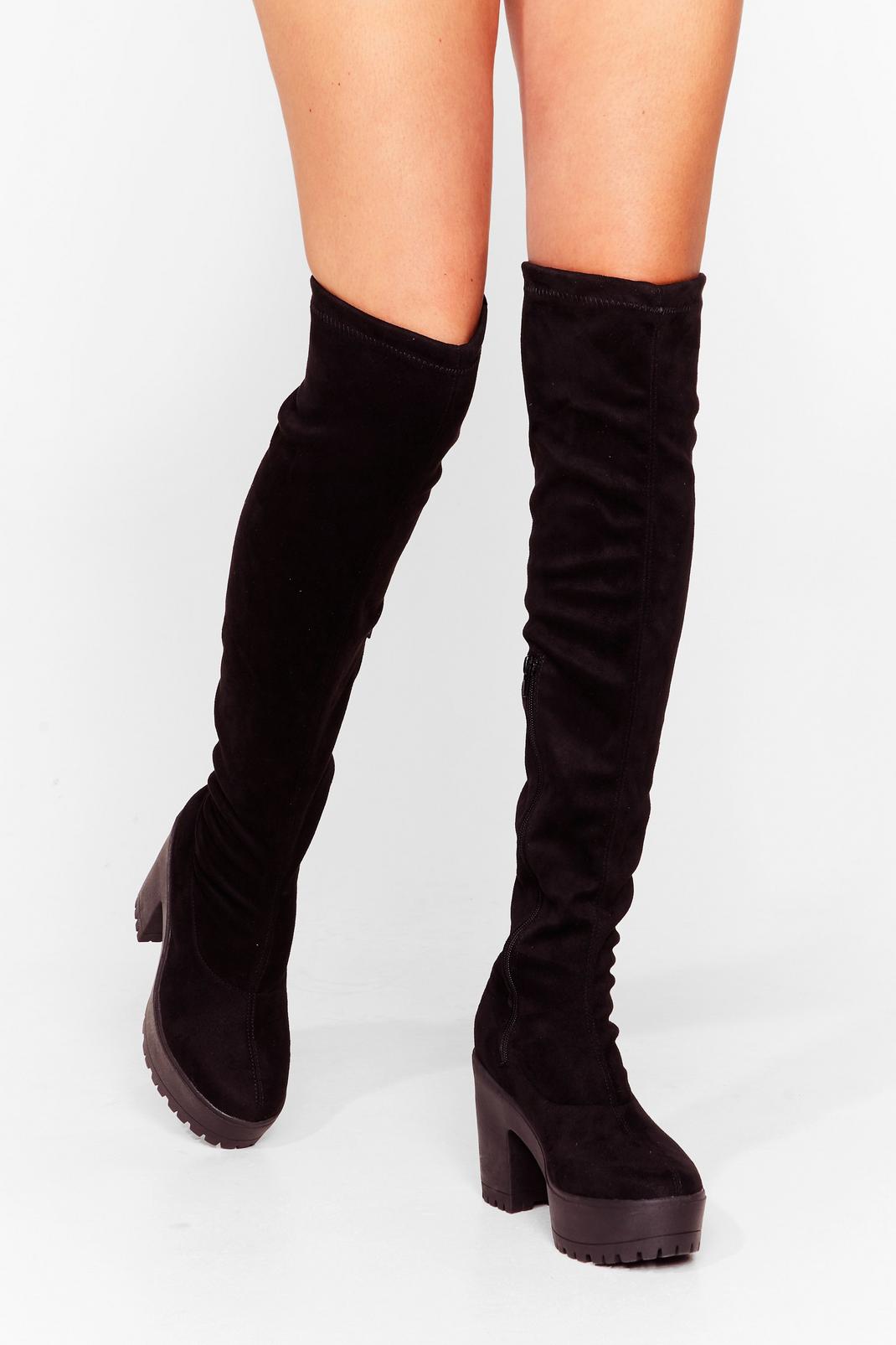 Got It Faux Suede Over-the-Knee Heeled Boots image number 1