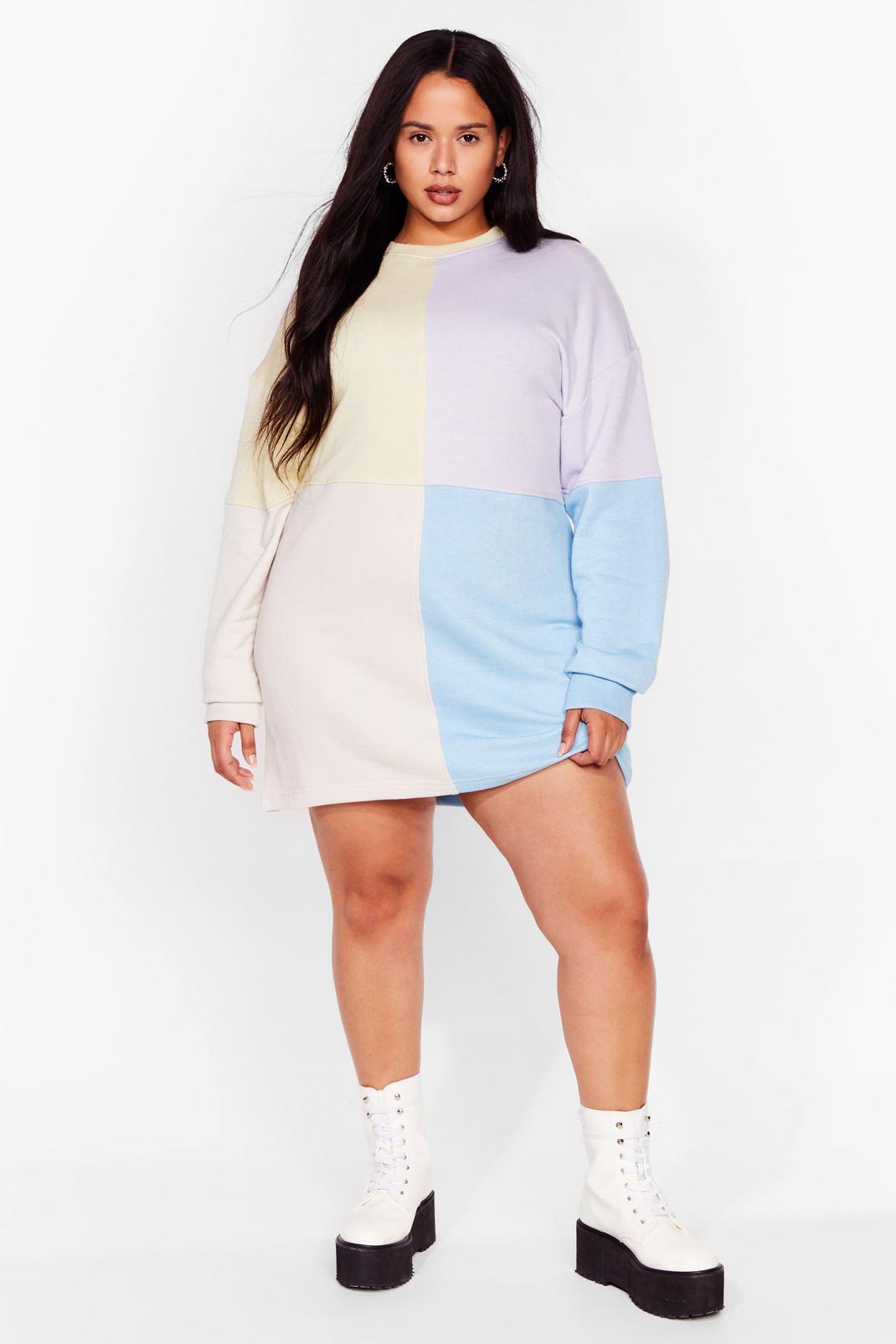 Plus Size Colorblock Sweatshirt Dress image number 1