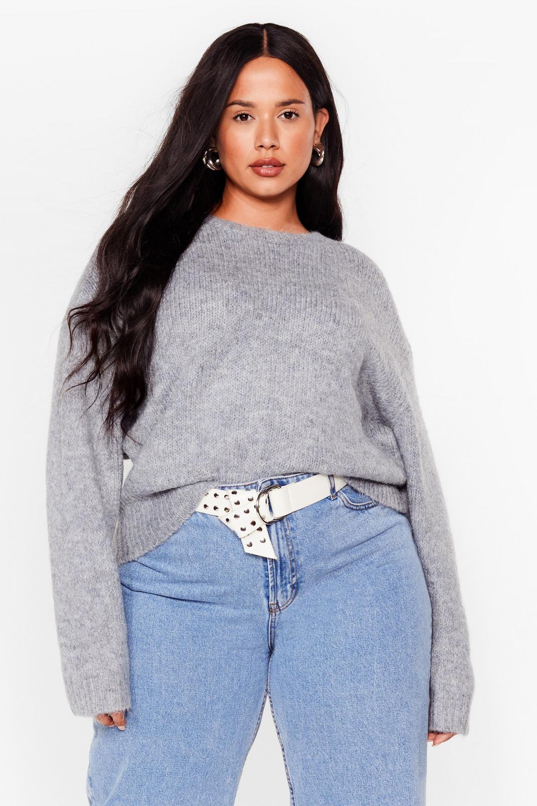 Plus Size Cosy Crew Neck Knit Jumper image number 1