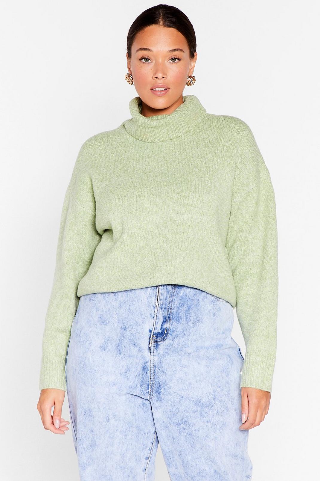 Sage Plus Size Knit Turtleneck Sweater image number 1