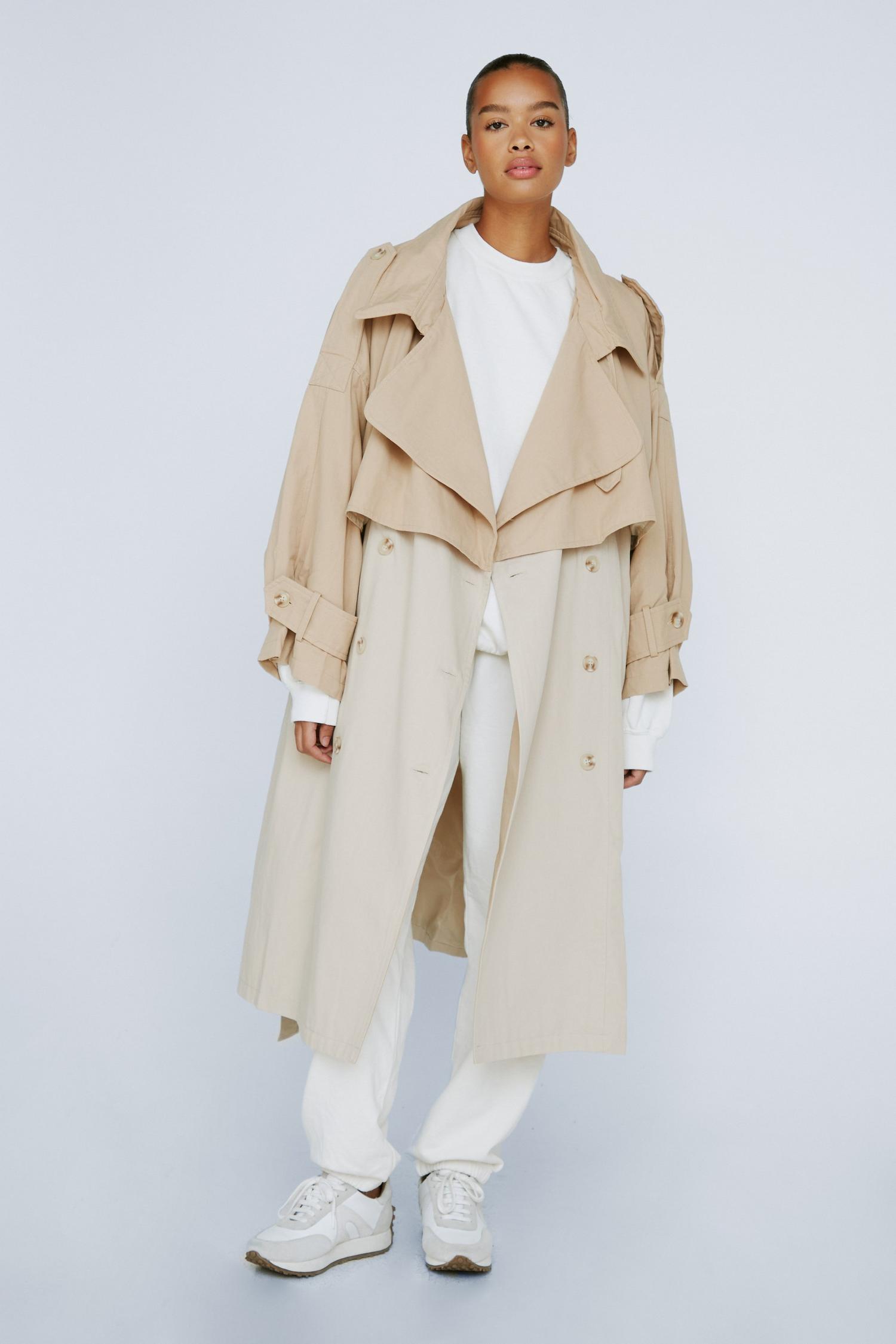 Plus Size Two Tone Oversized Trench Coat | Nasty Gal