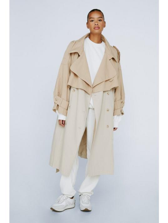 Two Tone Oversized Trench Coat Nasty Gal, Nasty Gal Trench Coats