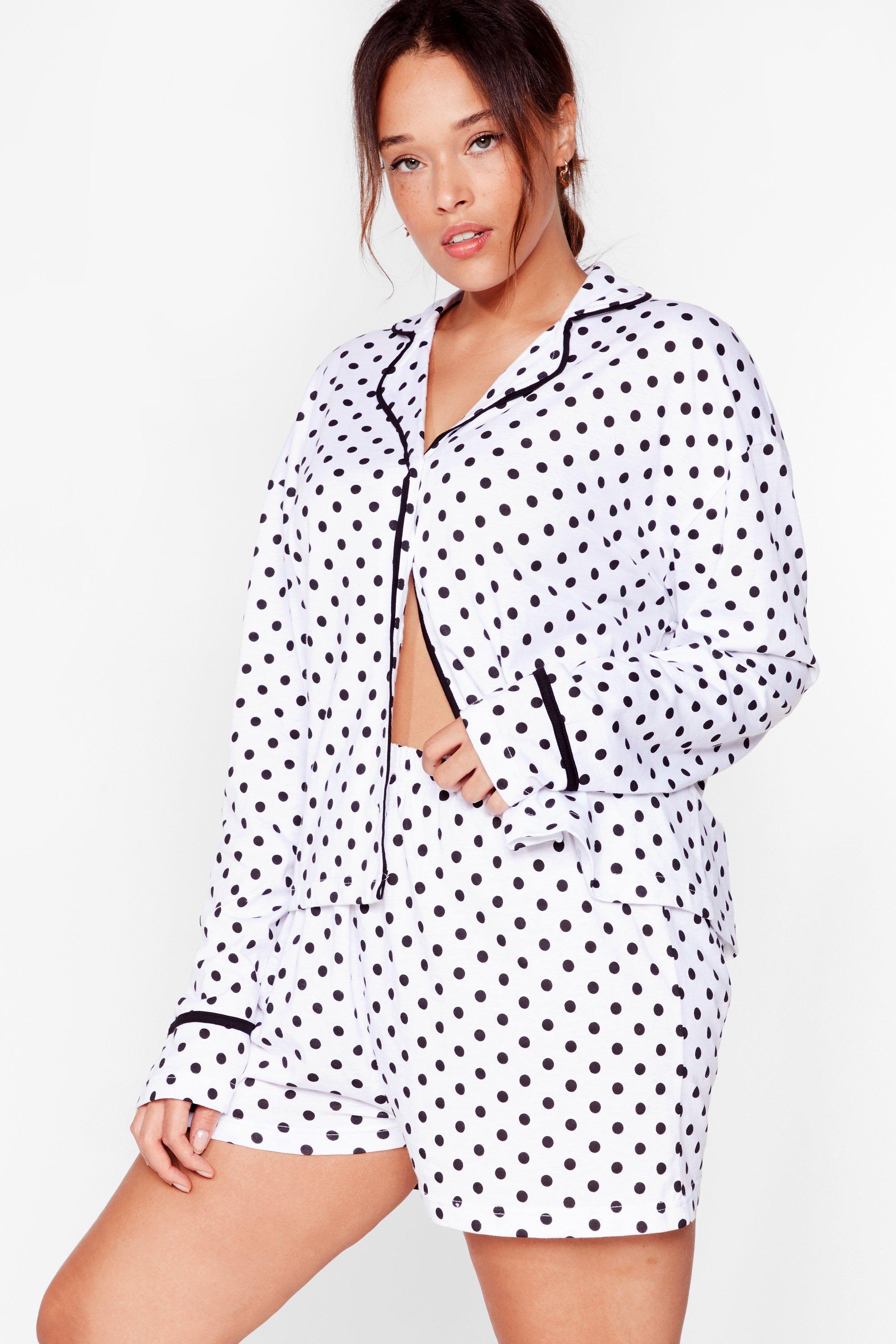 Polka dot pajama short set outlet