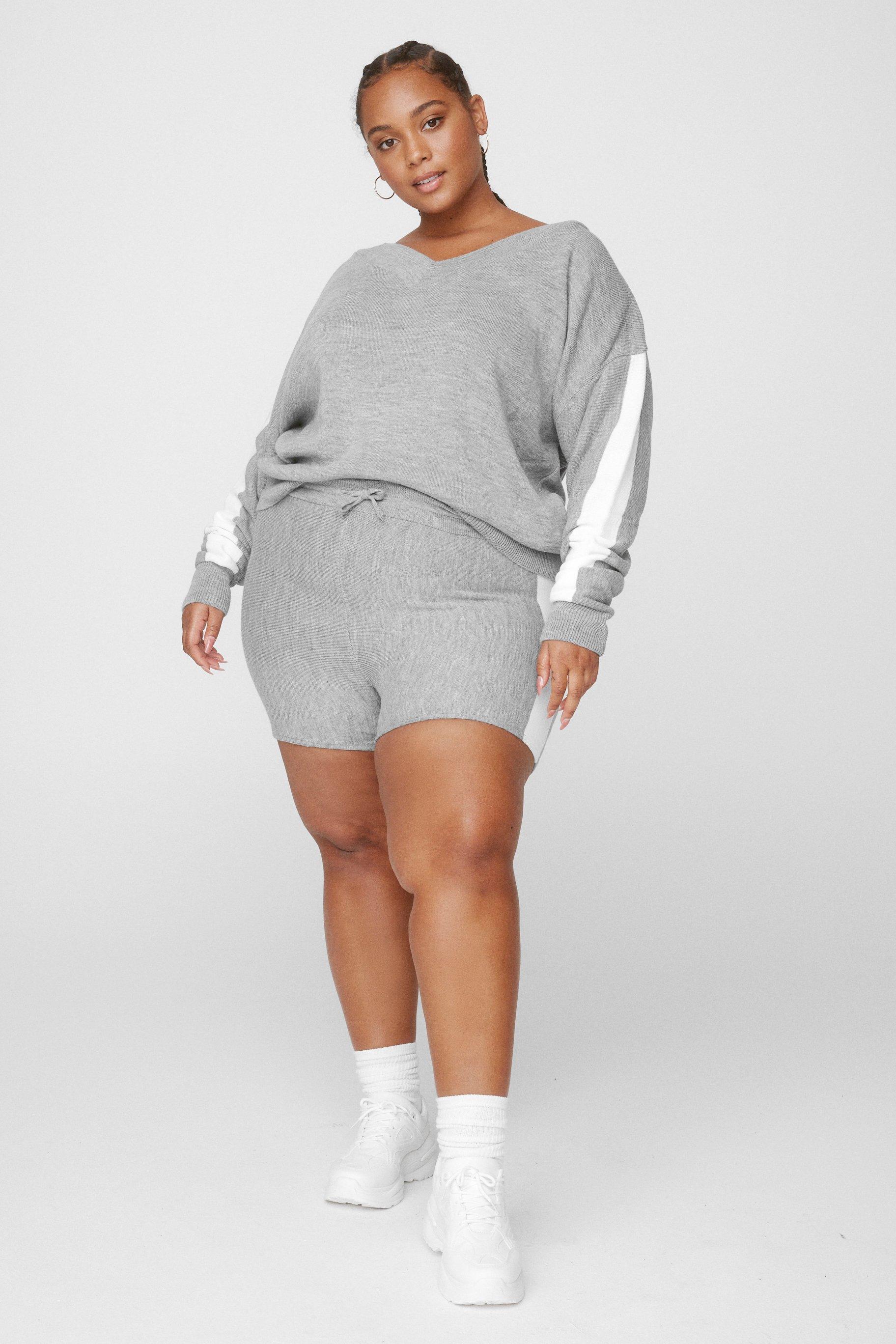 On Your Side Plus Sweater and Shorts Set